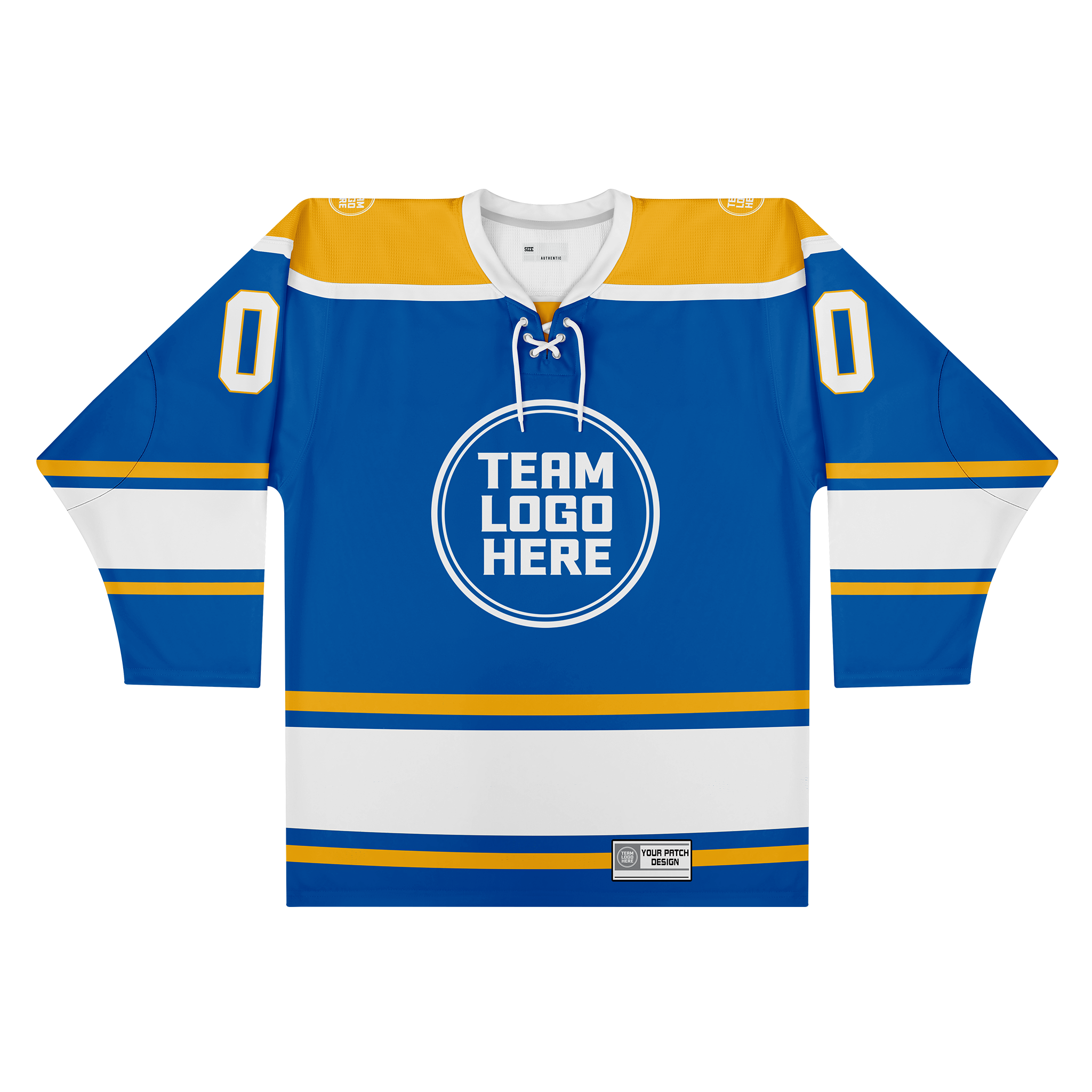 Custom Hockey Jersey Varsity Teamwear VT-301 RoyalWhiteYellow