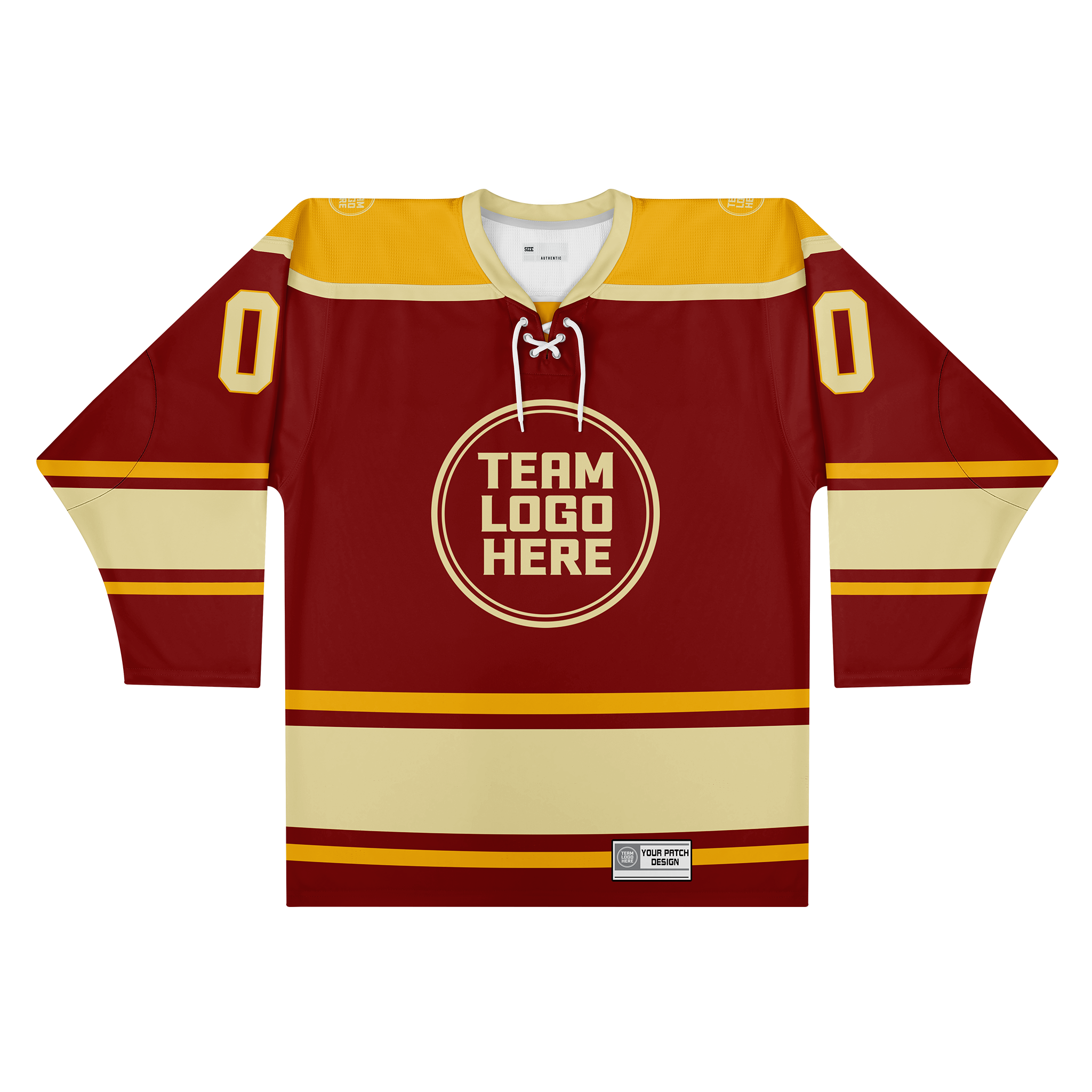 Custom Hockey Jersey Varsity Teamwear VT-301 MaroonGoldBeige