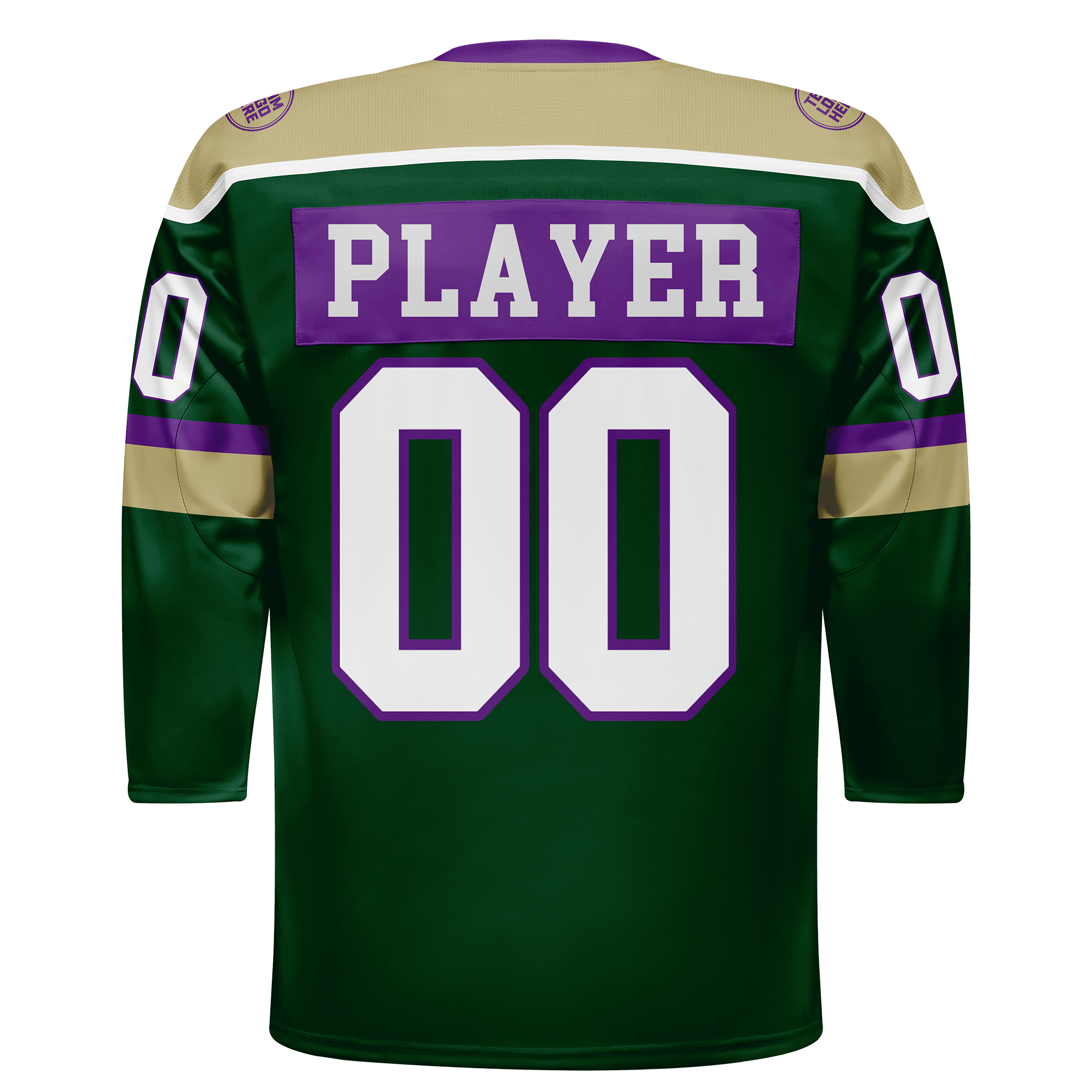 Custom Hockey Jersey Varsity Teamwear VT-302 ForestGoldWhitePurple