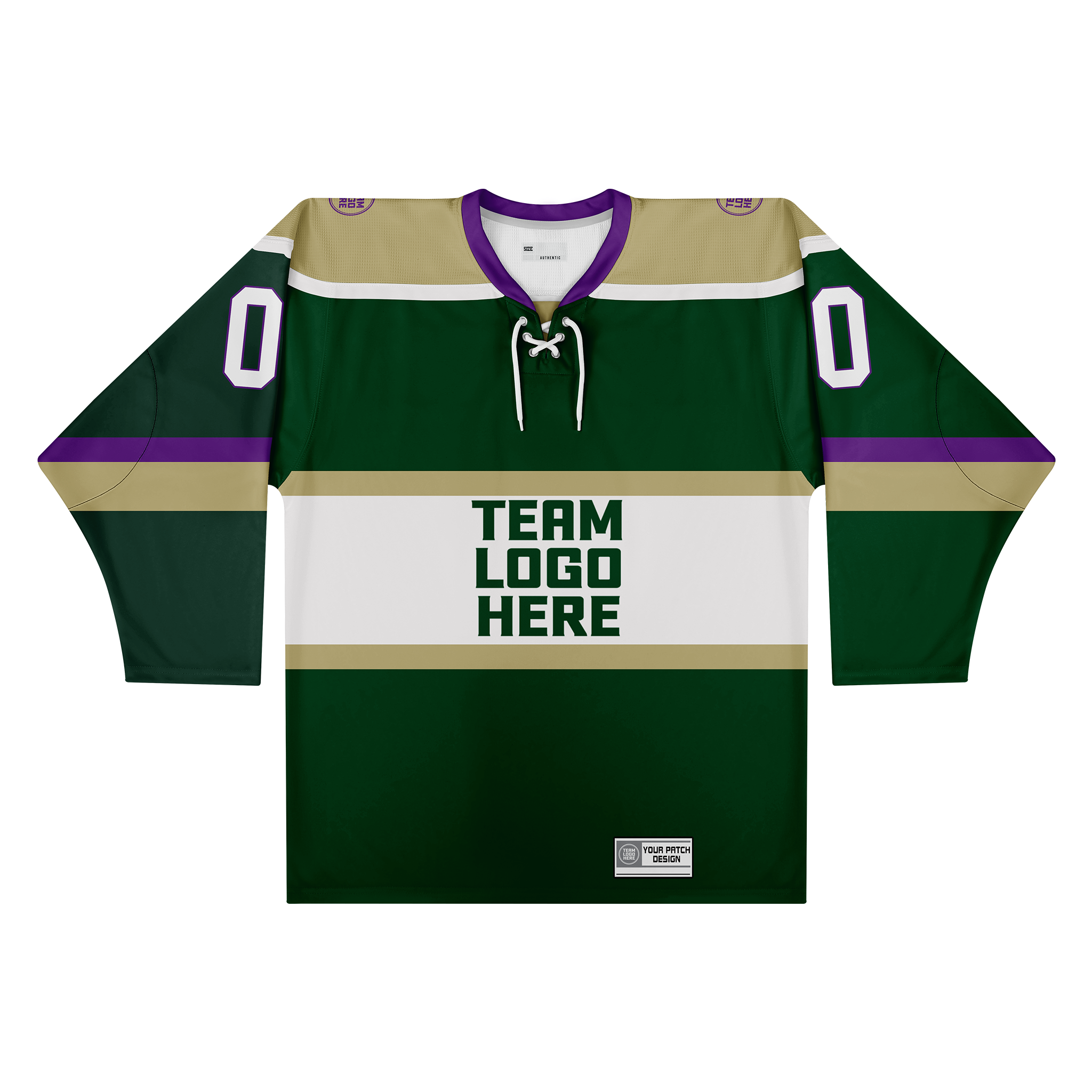 Custom Hockey Jersey Varsity Teamwear VT-302 ForestGoldWhitePurple