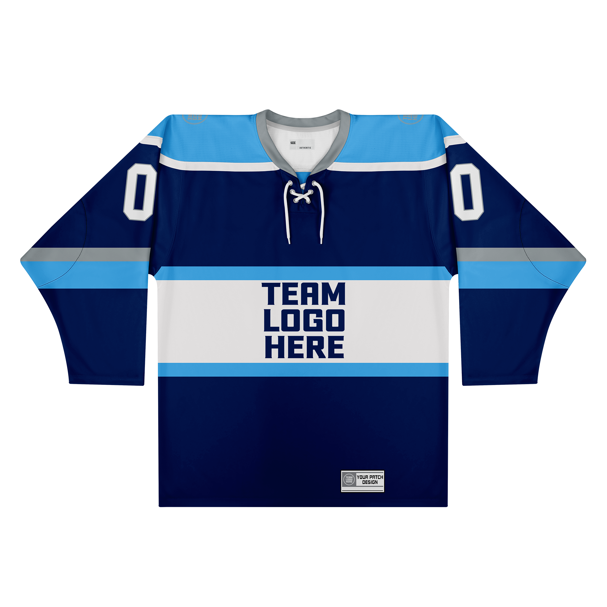 Custom Hockey Jersey Varsity Teamwear VT-302 NavySkyWhiteSilver