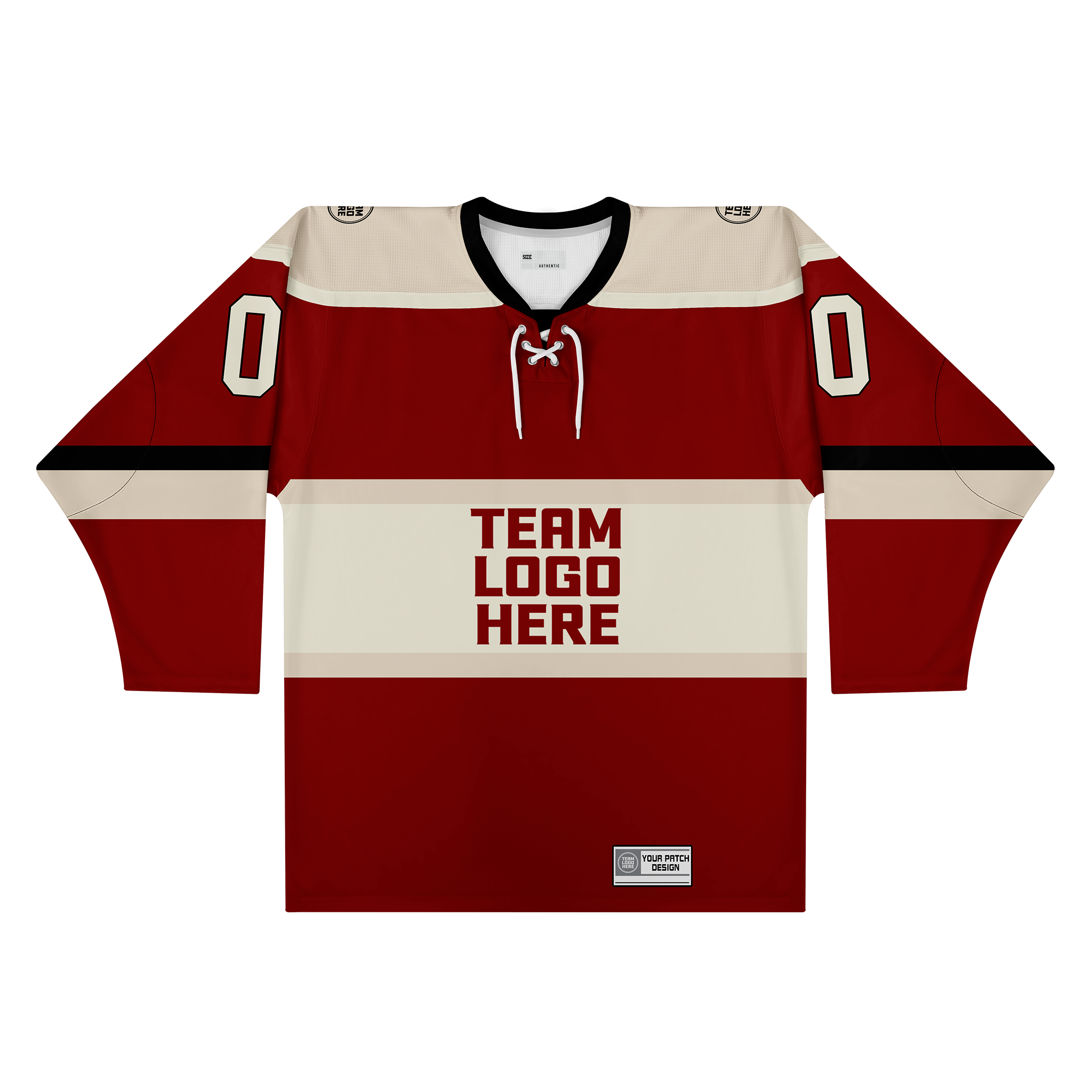Custom Hockey Jersey Varsity Teamwear VT-302 RedSandBeigeBlack