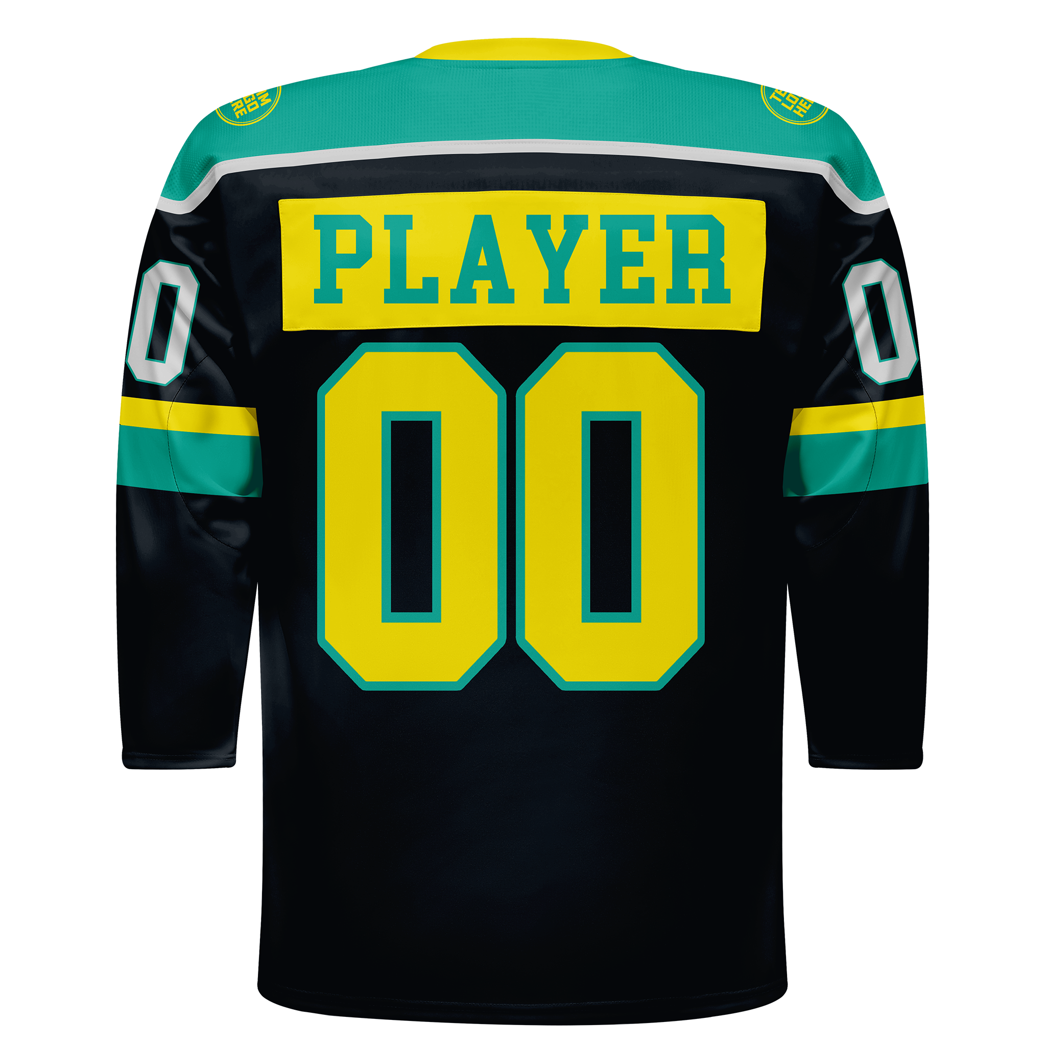 Custom Hockey Jersey Varsity Teamwear VT-302 BlackTealGreyYellow