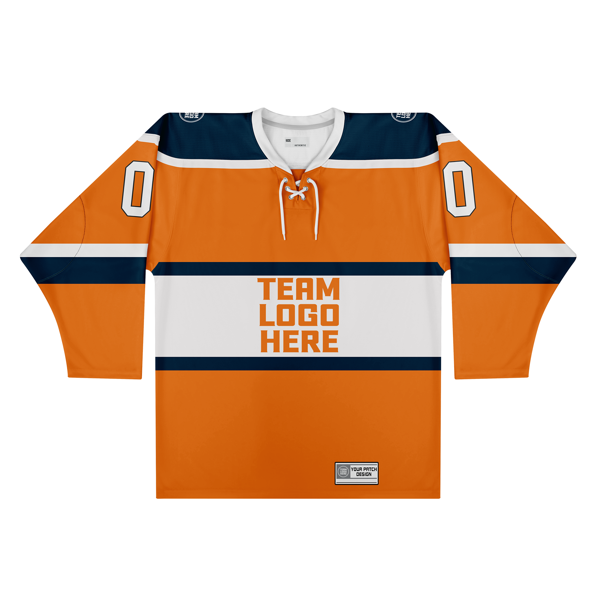 Custom Hockey Jersey Varsity Teamwear VT-302 OrangeBlueWhiteCharcoal