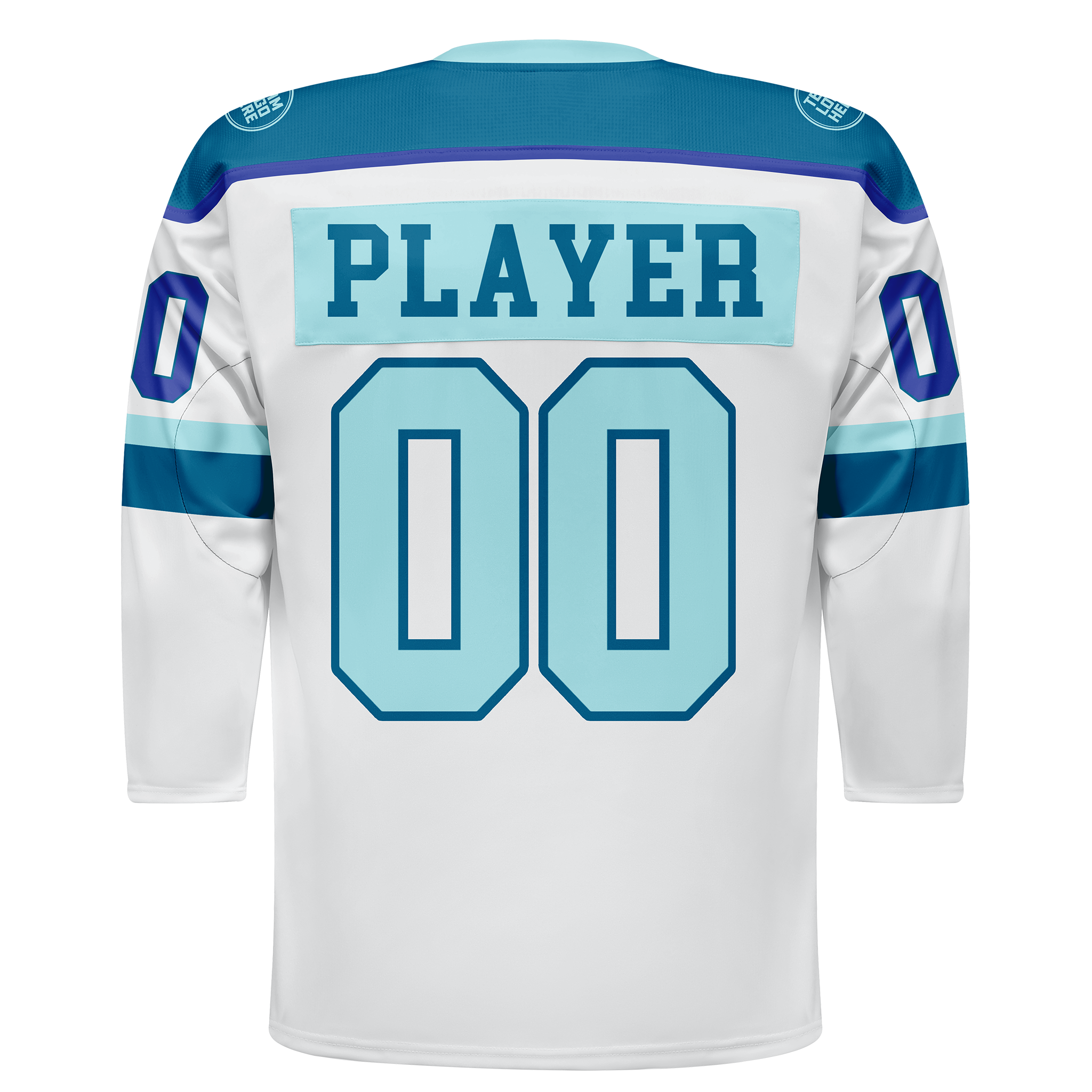 Custom Hockey Jersey Varsity Teamwear VT-302 WhiteBlueIndigoTeal