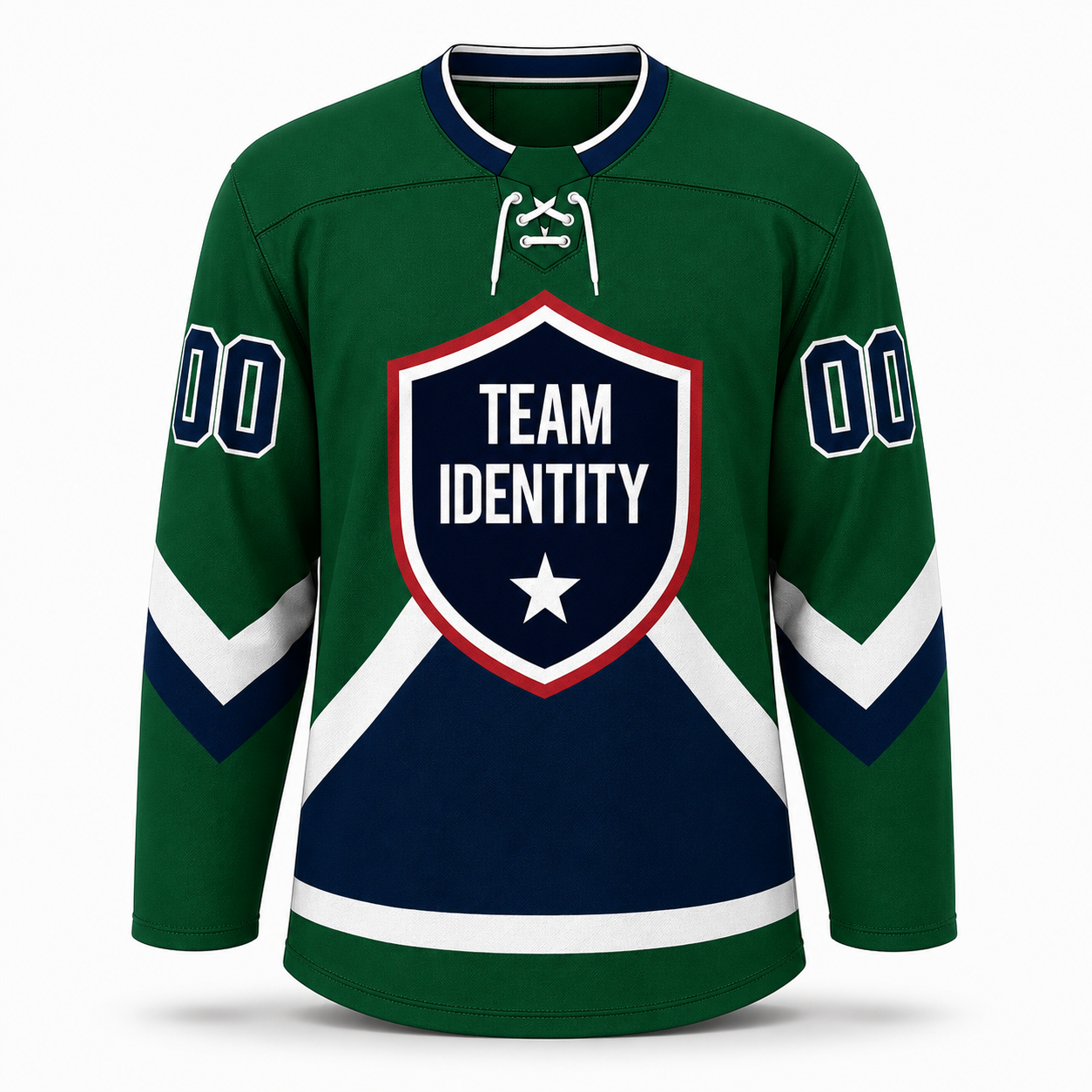 Evergreen Chevron Shield Custom Hockey Jersey