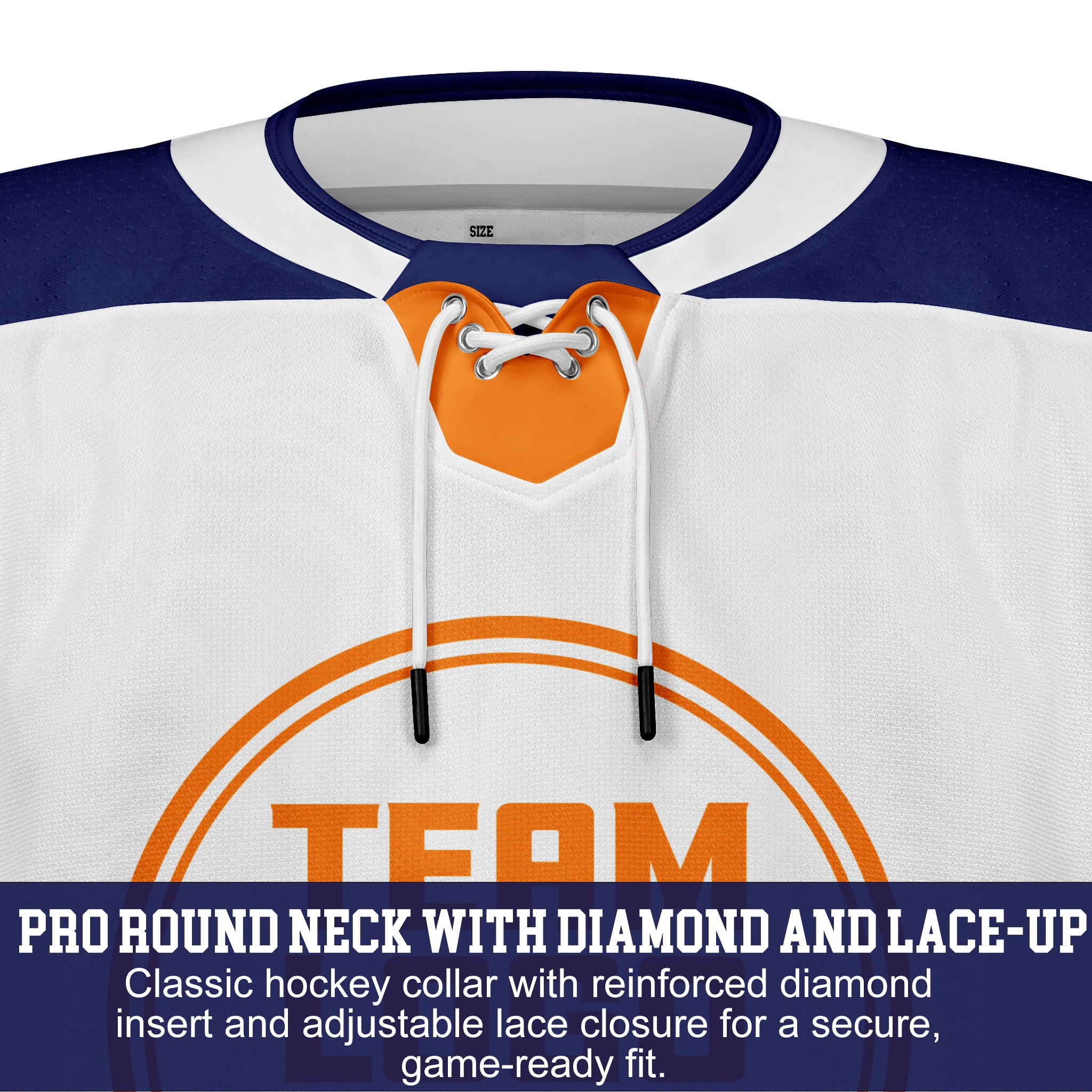 Custom Hockey Jersey Elite Pro  EP-102 WhiteNavyOrange