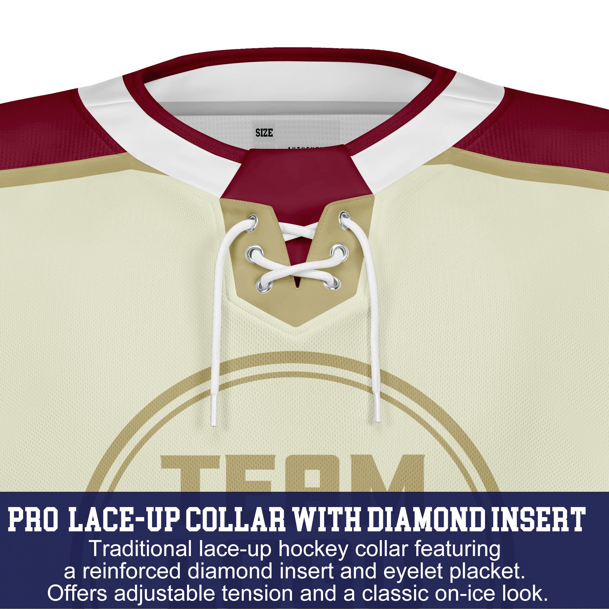Custom Hockey Jersey Varsity Teamwear  VT-208 WhiteMaroonGold