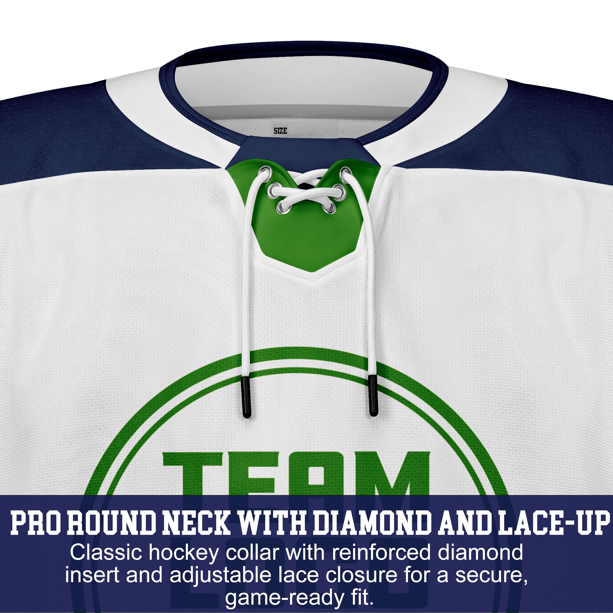 Custom Hockey Jersey Elite Pro  EP-102 WhiteBlueGreen