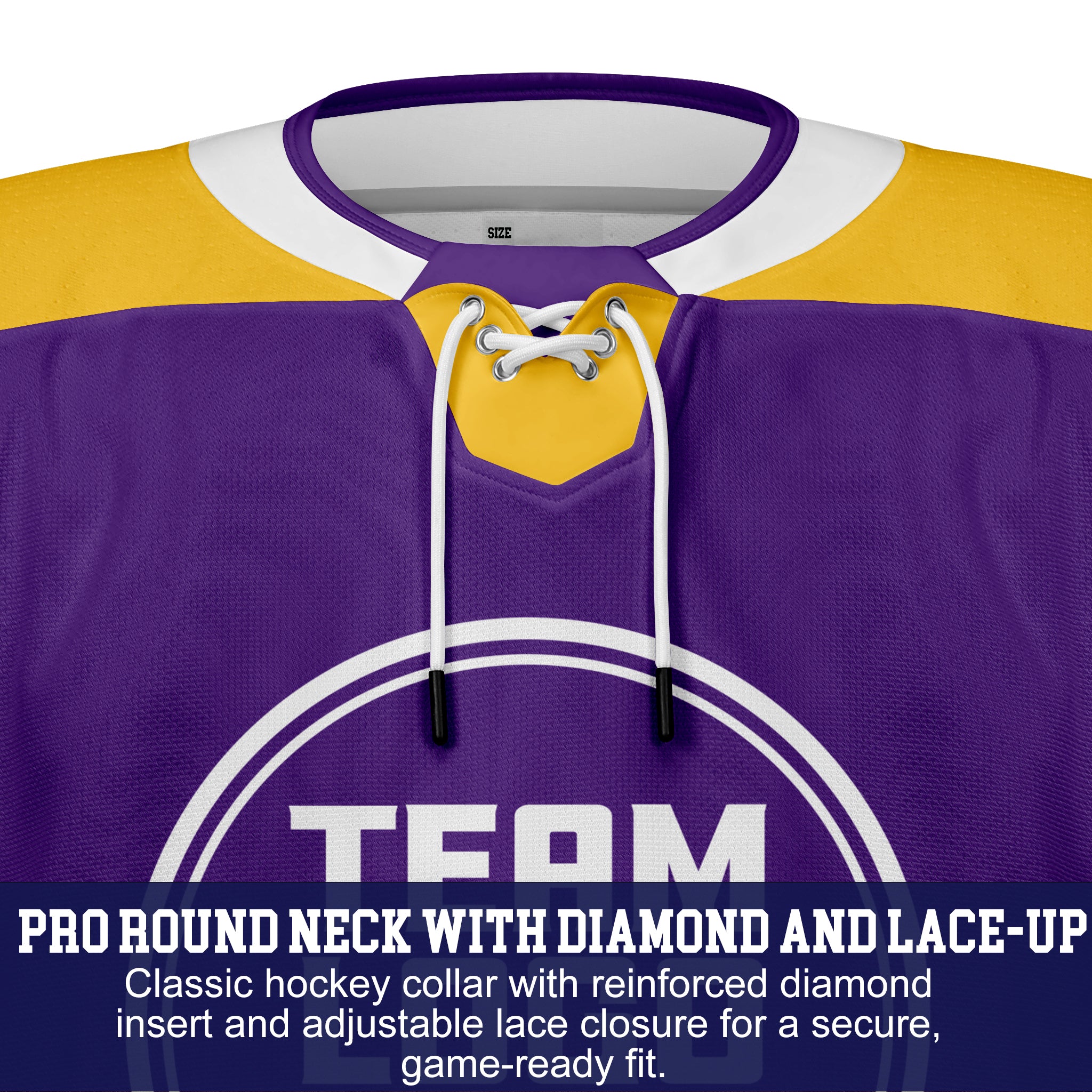 Custom Hockey Jersey Elite Pro  EP-107 PurpleGoldWhite