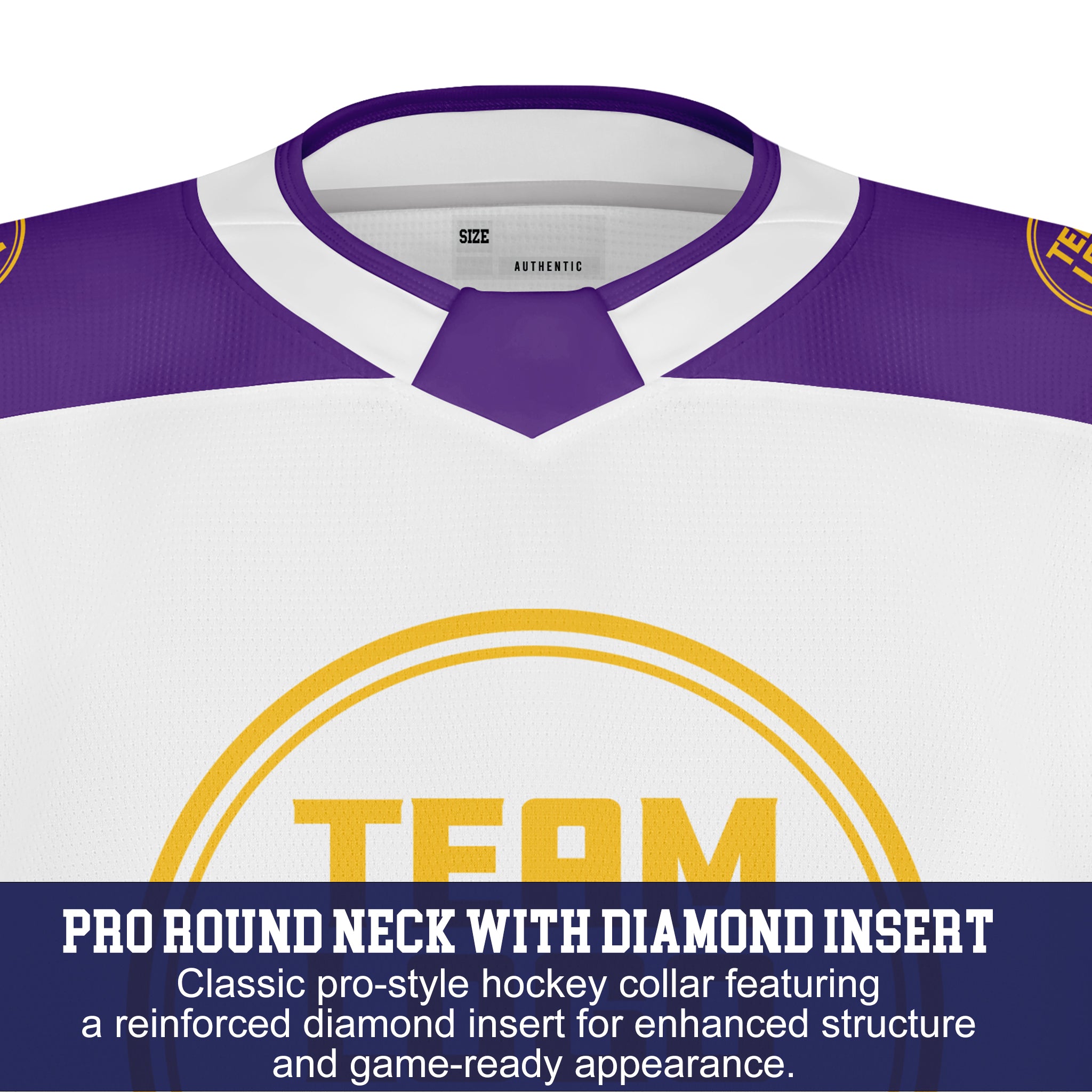 Custom Hockey Jersey Varsity Teamwear  VT-101 WhitePurpleGold