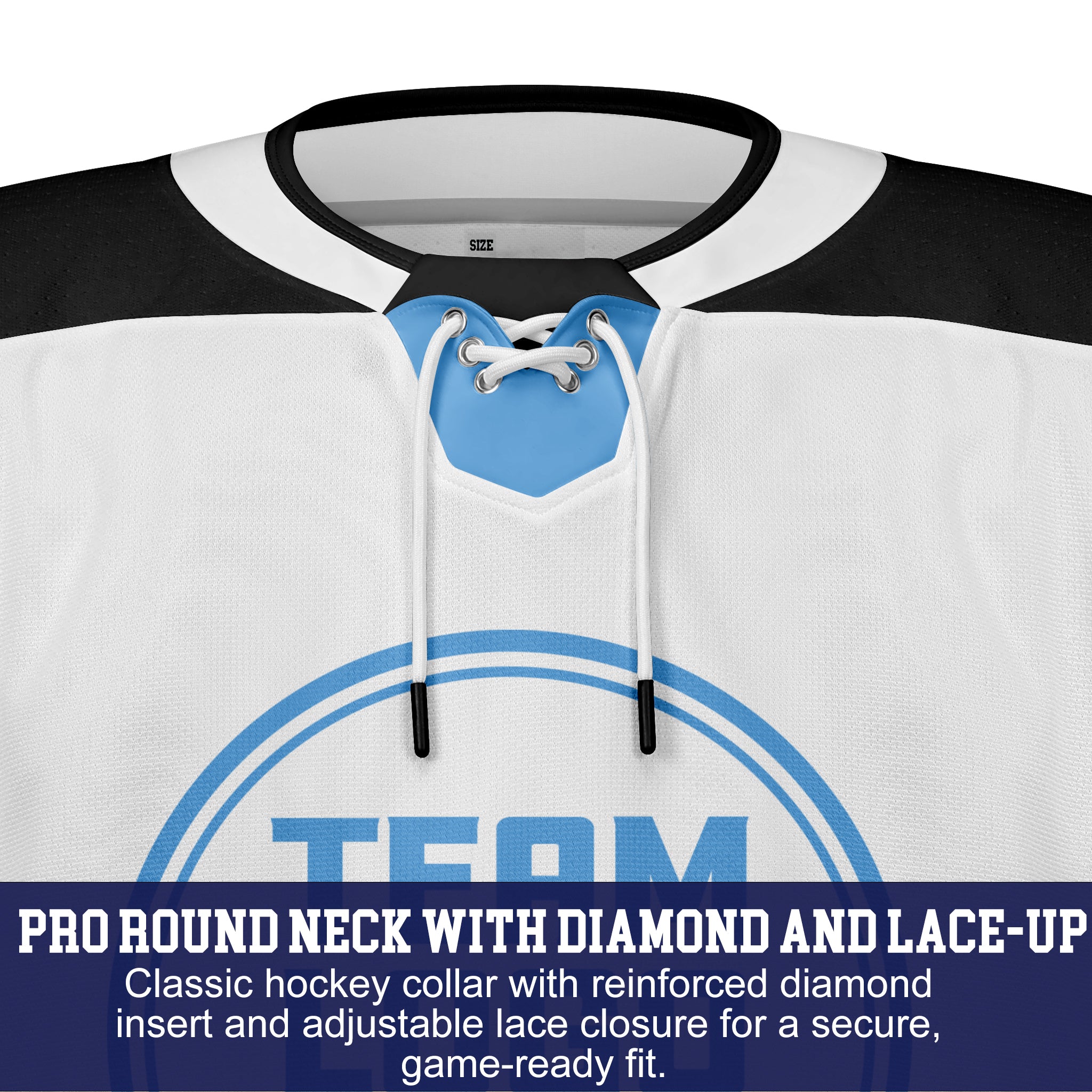 Custom Hockey Jersey Elite Pro  EP-101 WhiteBlueBlack