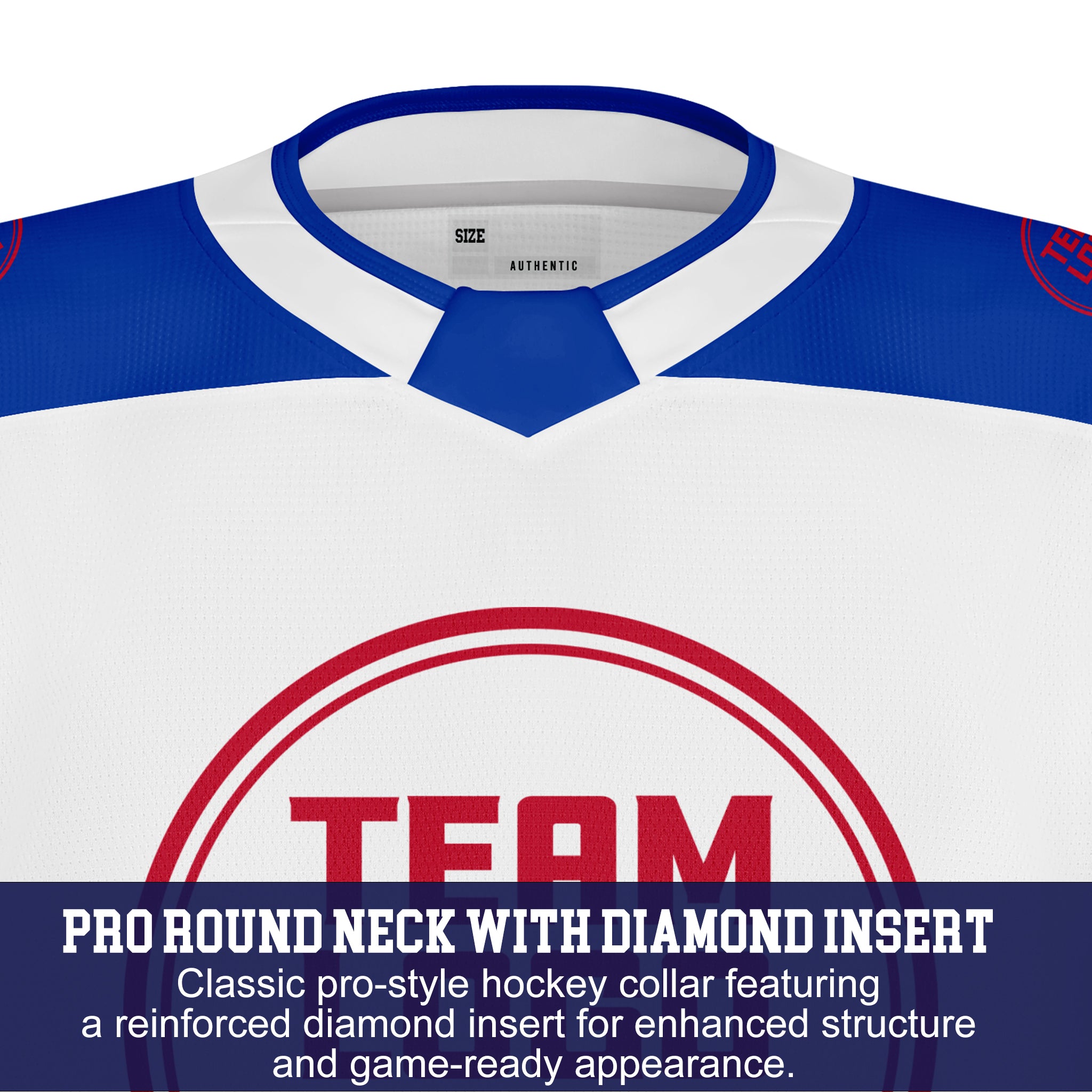 Custom Hockey Jersey Varsity Teamwear  VT-101 WhiteRoyalRed