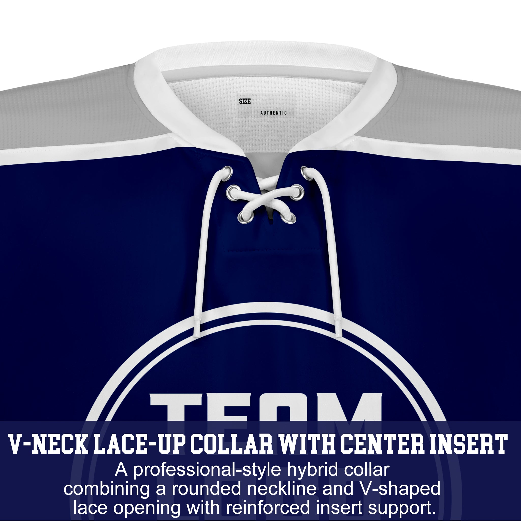 Custom Hockey Jersey Varsity Teamwear  VT-301 BlueWhiteGrey