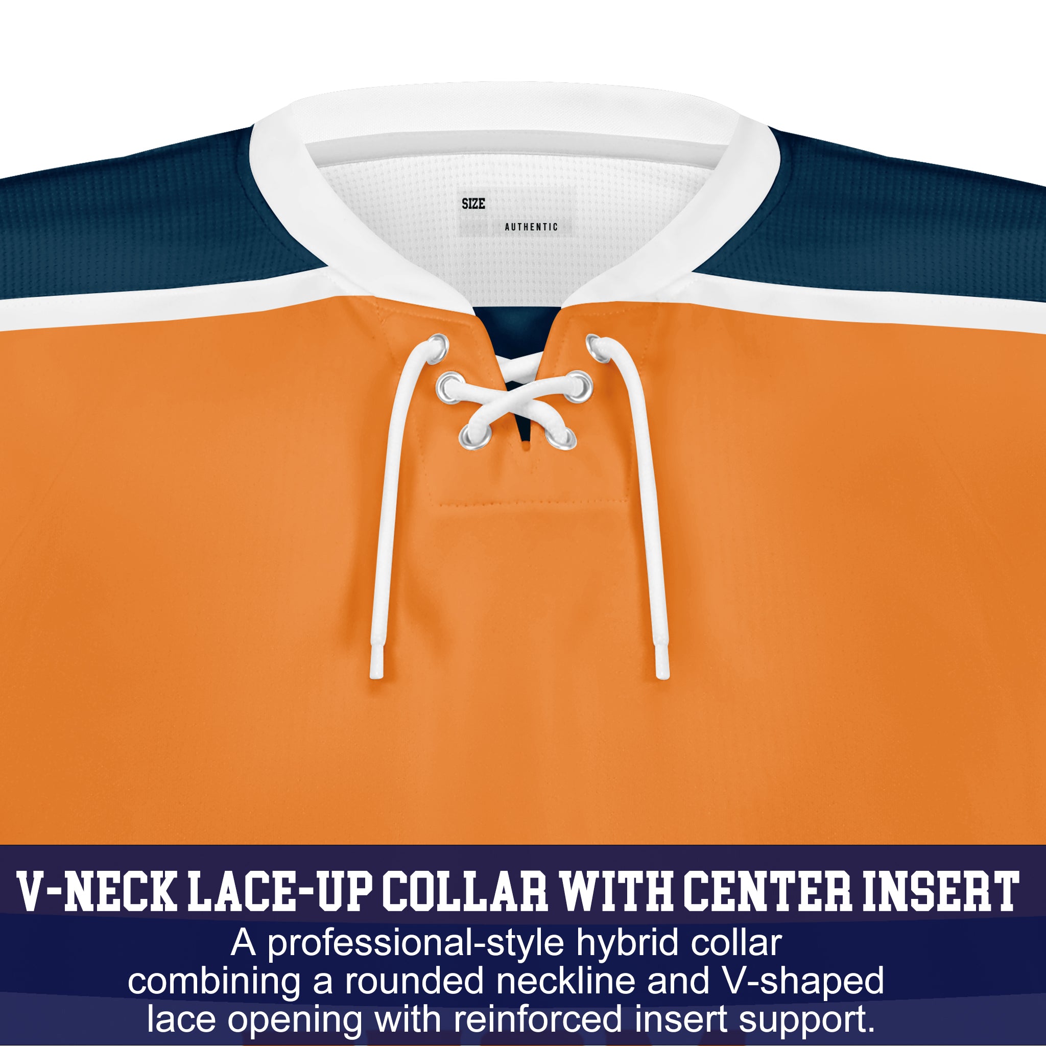 Custom Hockey Jersey Varsity Teamwear  VT-302 OrangeBlueWhiteCharcoal