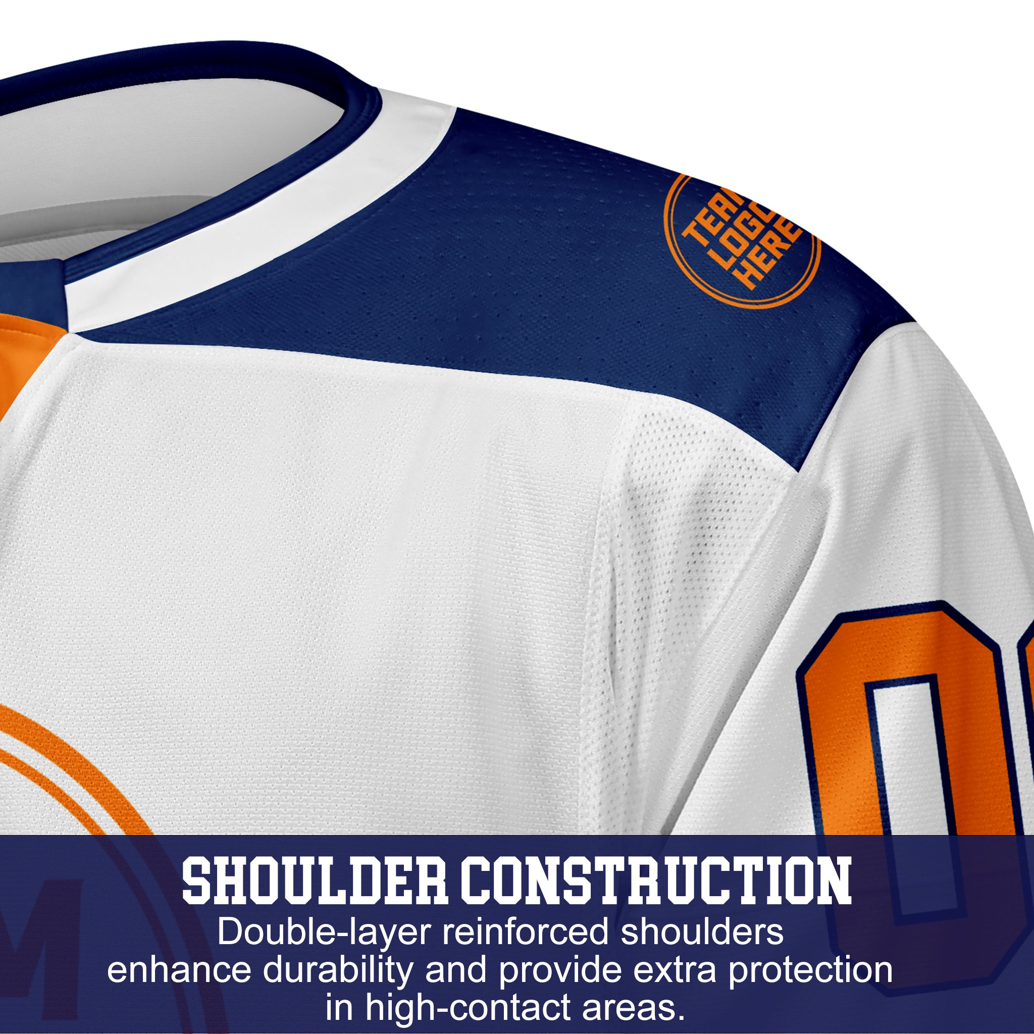 Custom Hockey Jersey Elite Pro  EP-101 WhiteOrangeNavy
