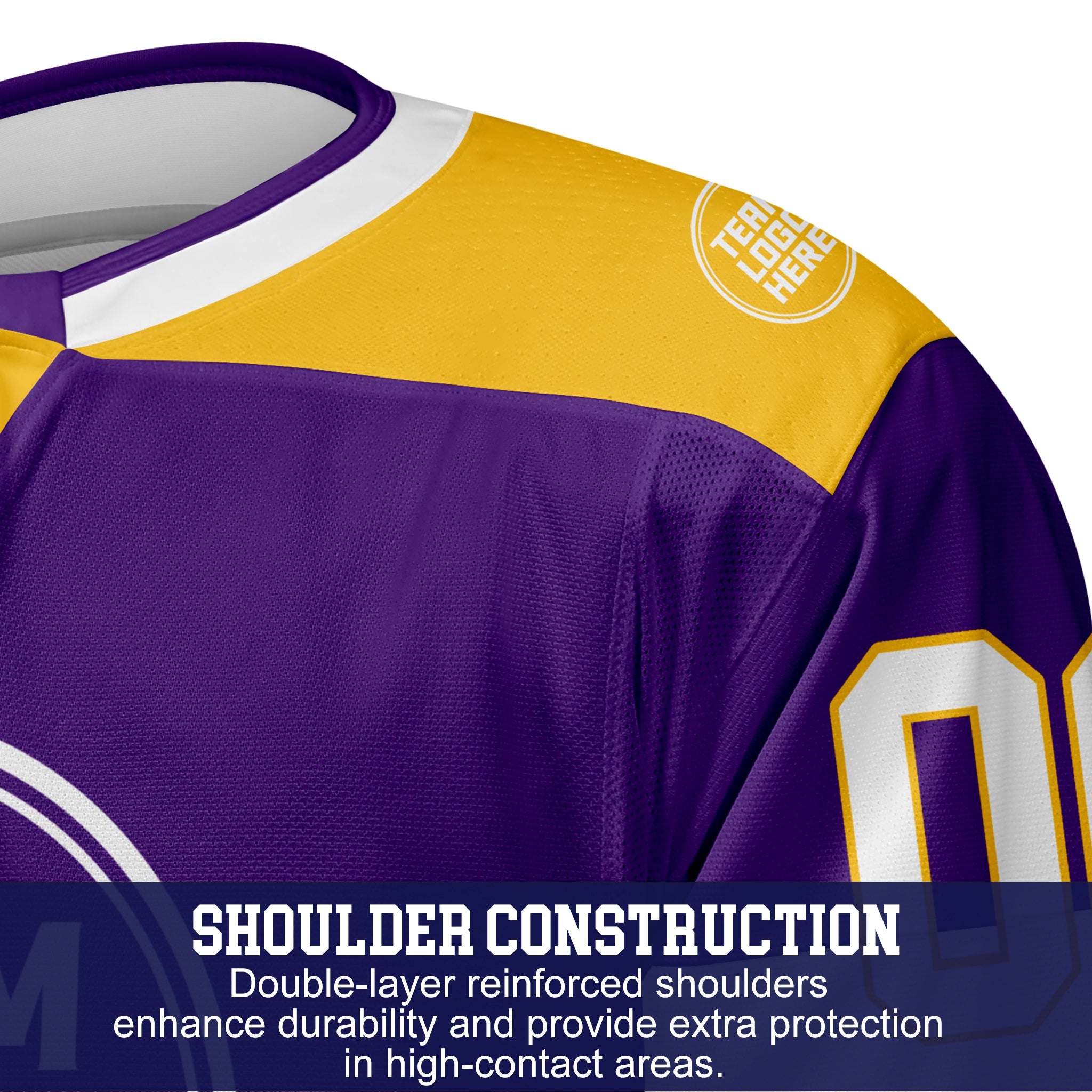 Custom Hockey Jersey Elite Pro  EP-107 PurpleGoldWhite