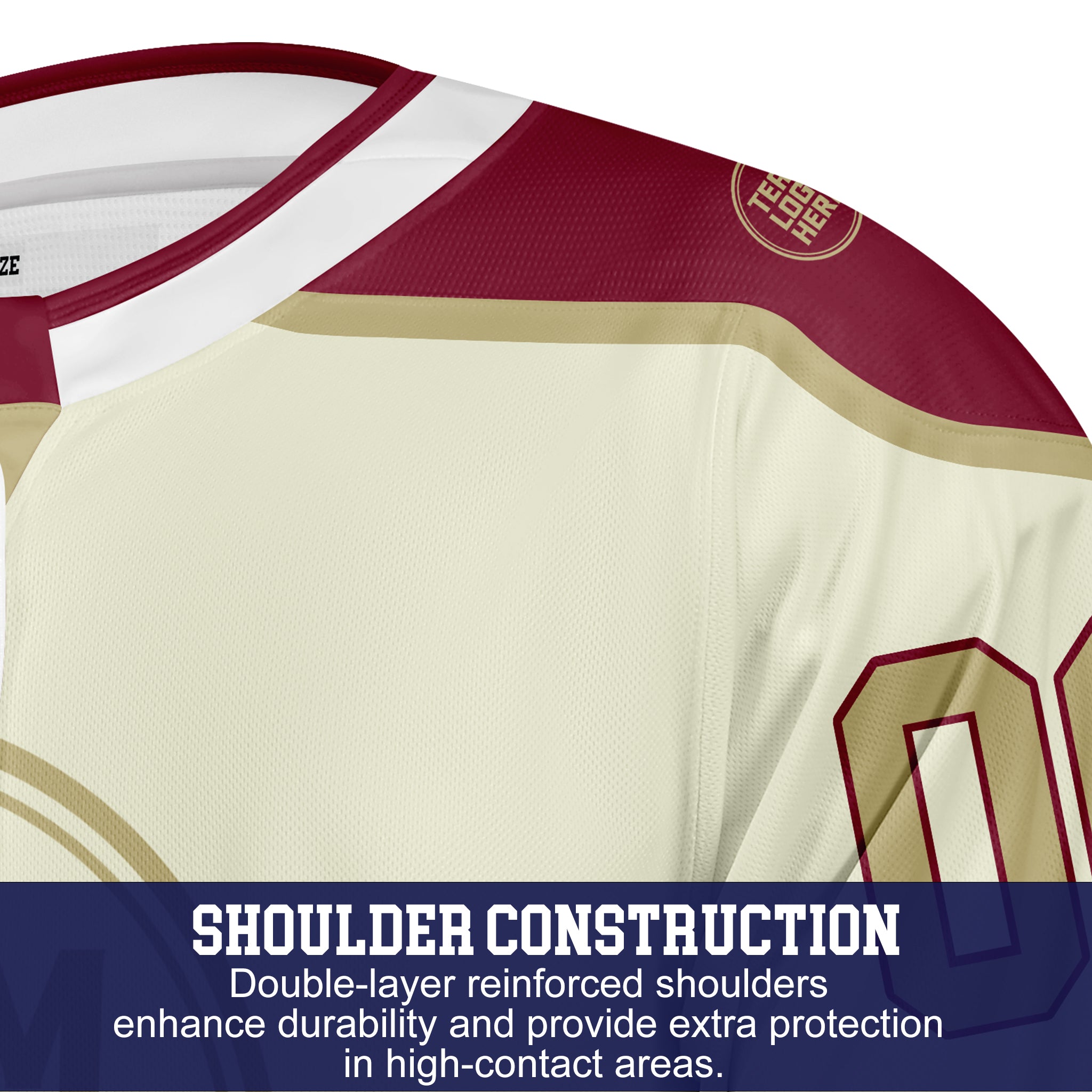 Custom Hockey Jersey Varsity Teamwear  VT-208 WhiteMaroonGold