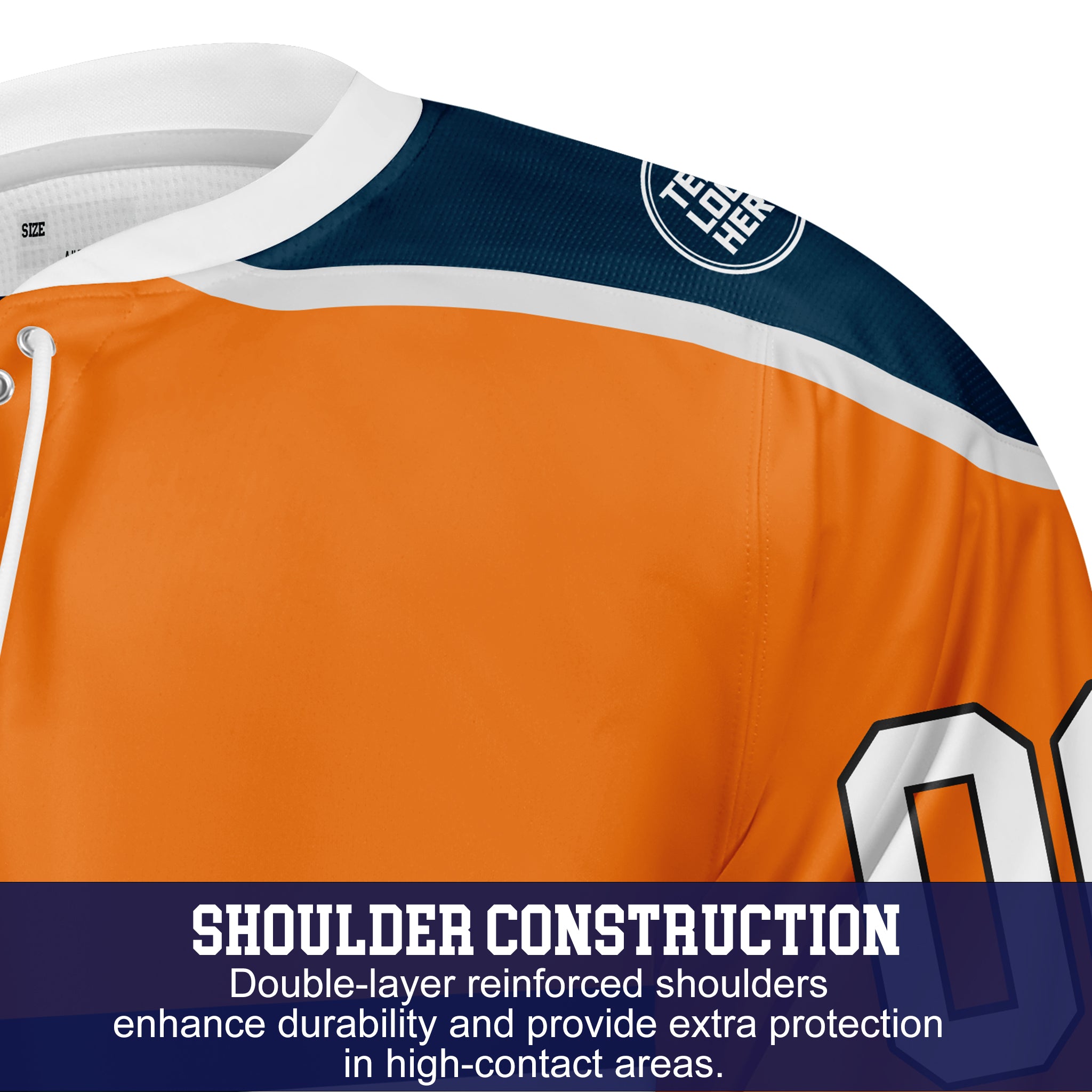 Custom Hockey Jersey Varsity Teamwear  VT-302 OrangeBlueWhiteCharcoal
