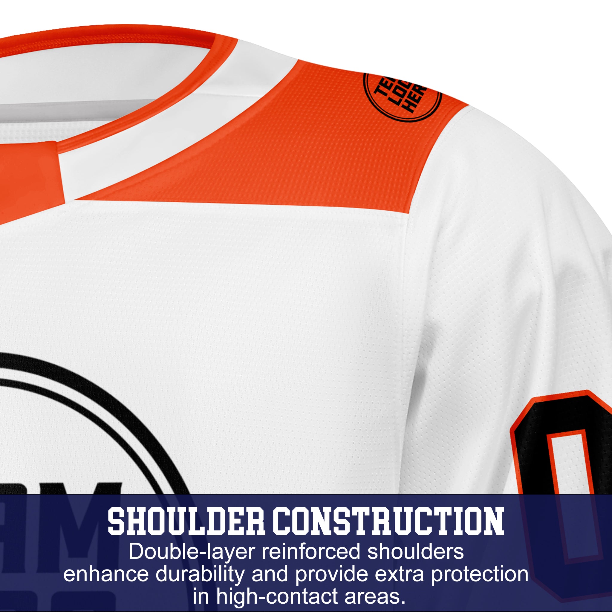 Custom Hockey Jersey Varsity Teamwear  VT-101 WhiteOrangeBlack