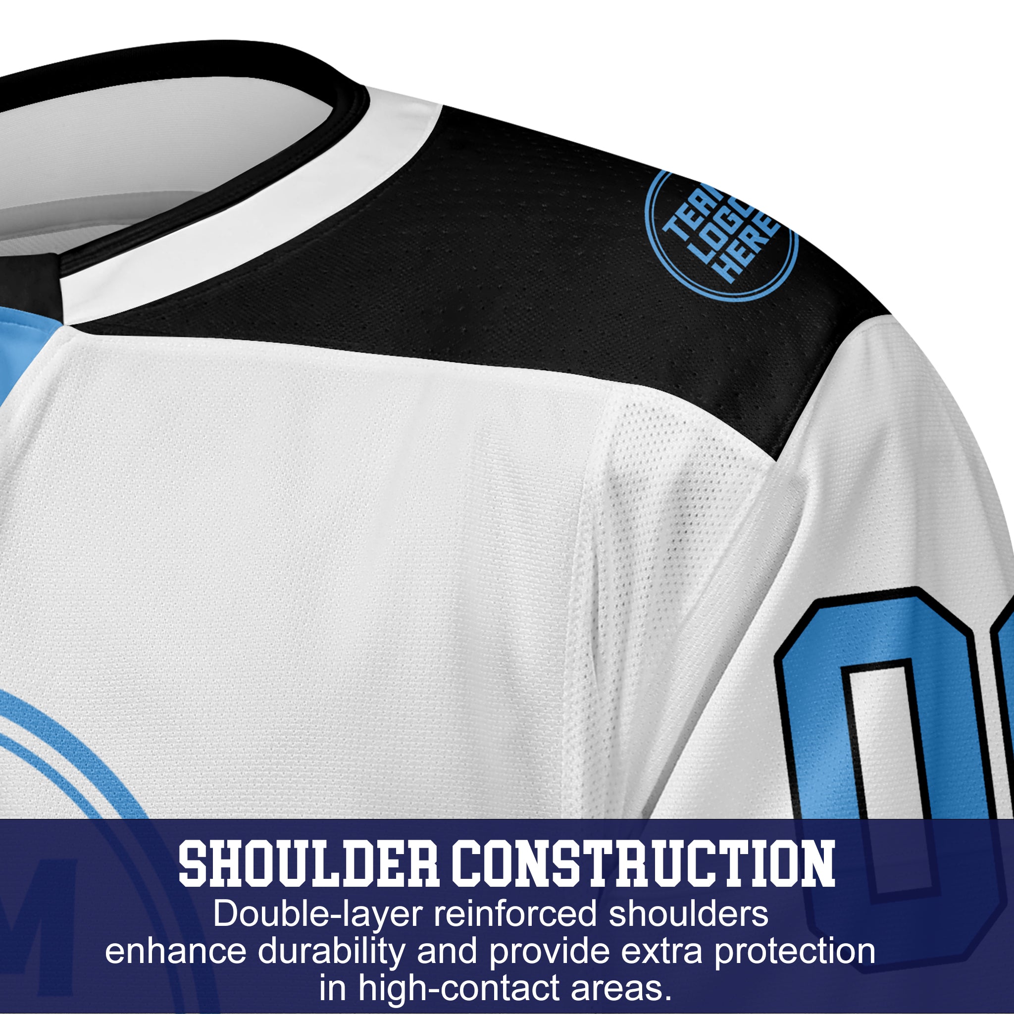 Custom Hockey Jersey Elite Pro  EP-101 WhiteBlueBlack