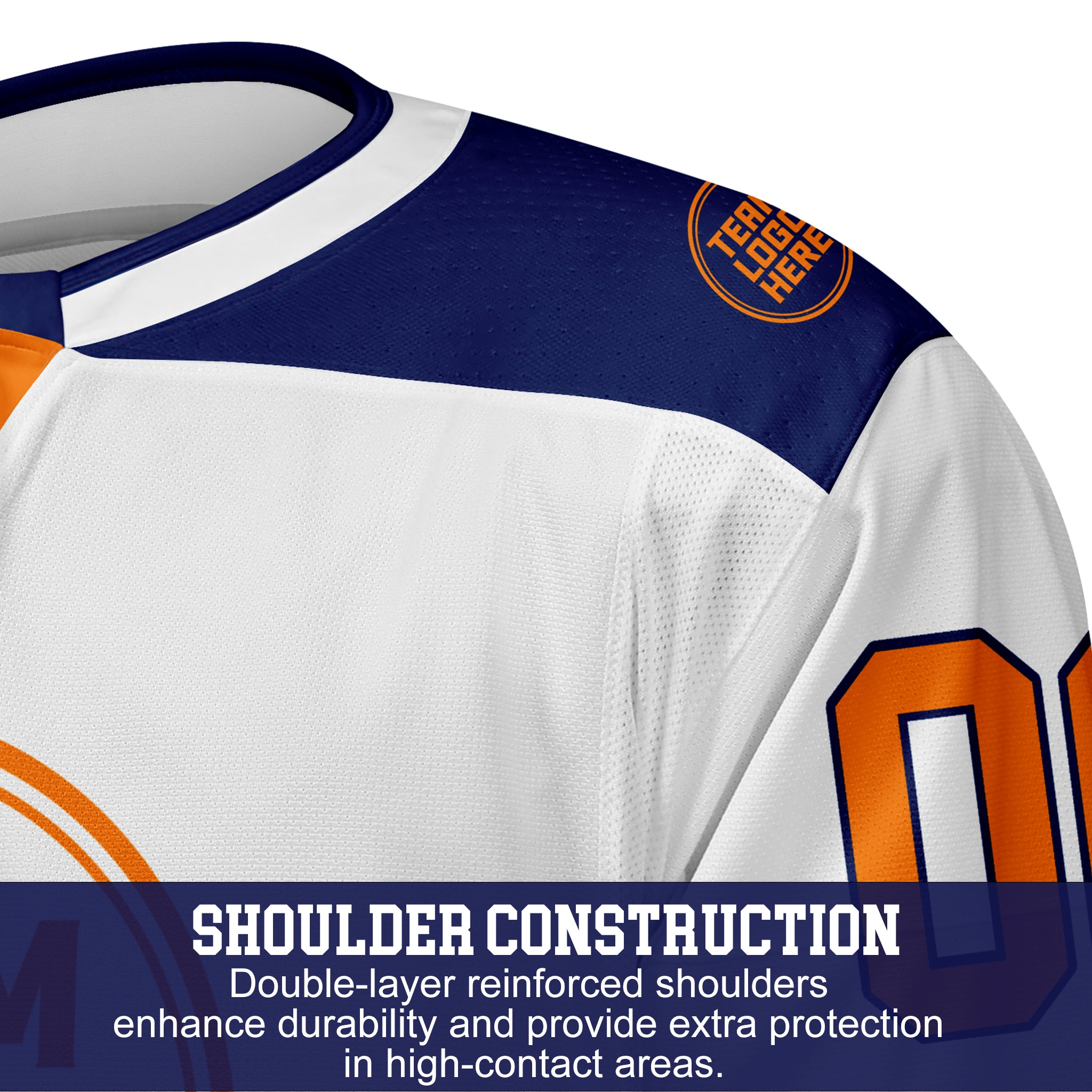 Custom Hockey Jersey Elite Pro  EP-102 WhiteNavyOrange