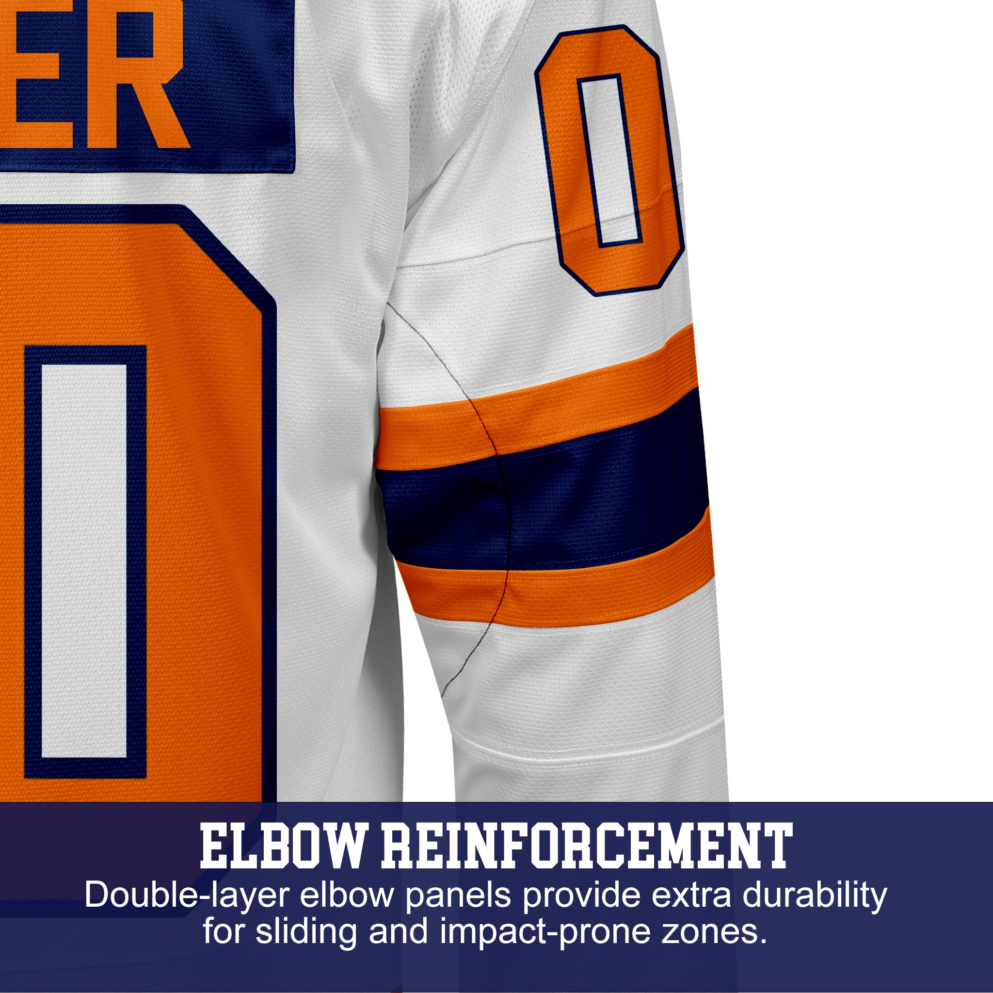 Custom Hockey Jersey Elite Pro  EP-101 WhiteOrangeNavy