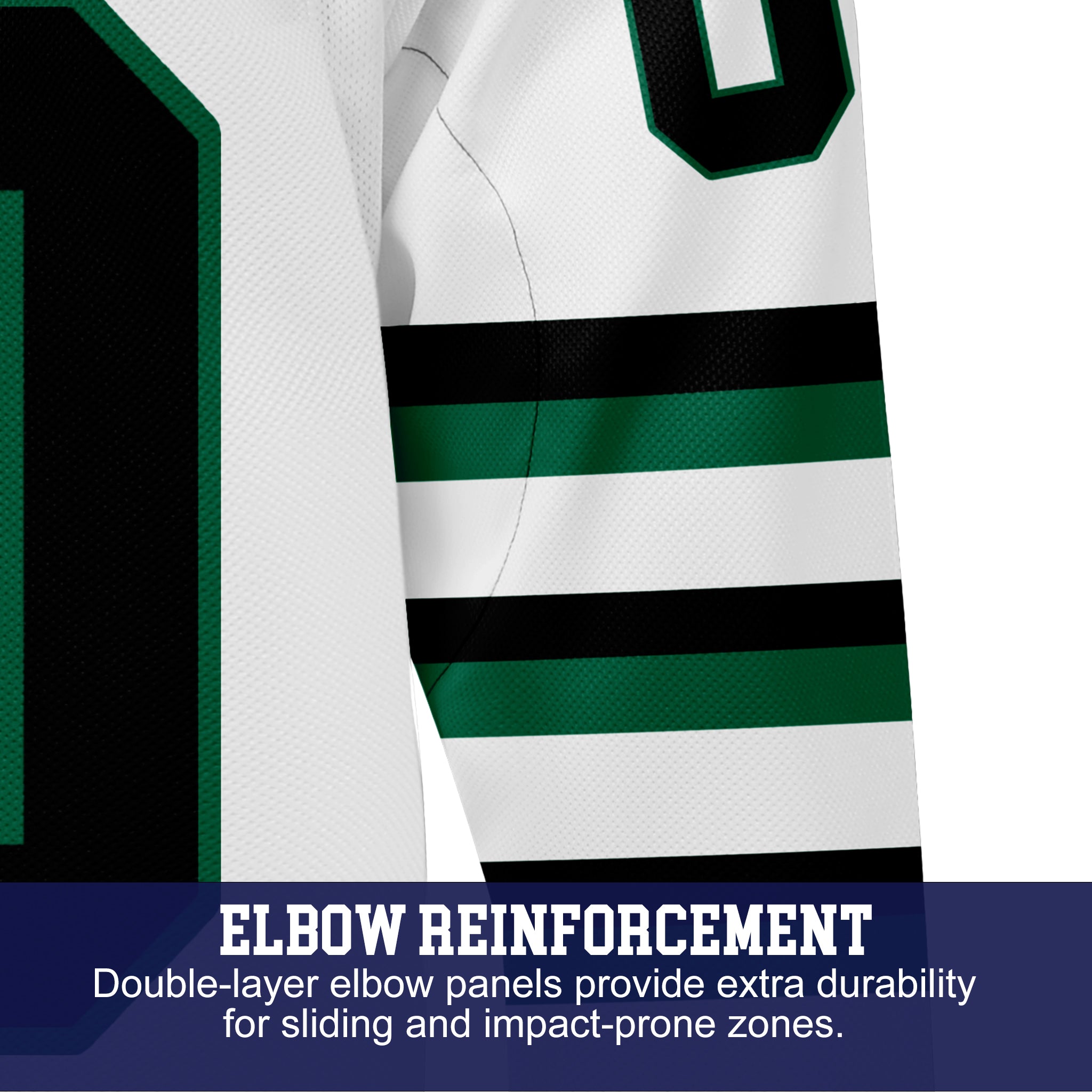 Custom Hockey Jersey Elite Pro  EP-302 WhiteBlackGreen