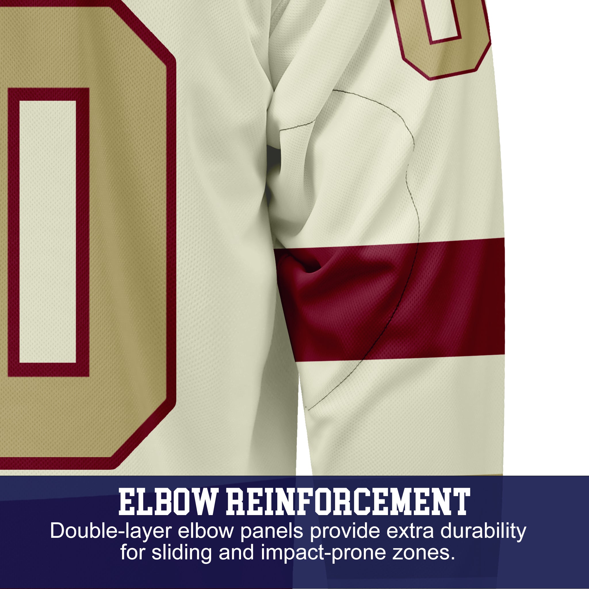 Custom Hockey Jersey Varsity Teamwear  VT-208 WhiteMaroonGold