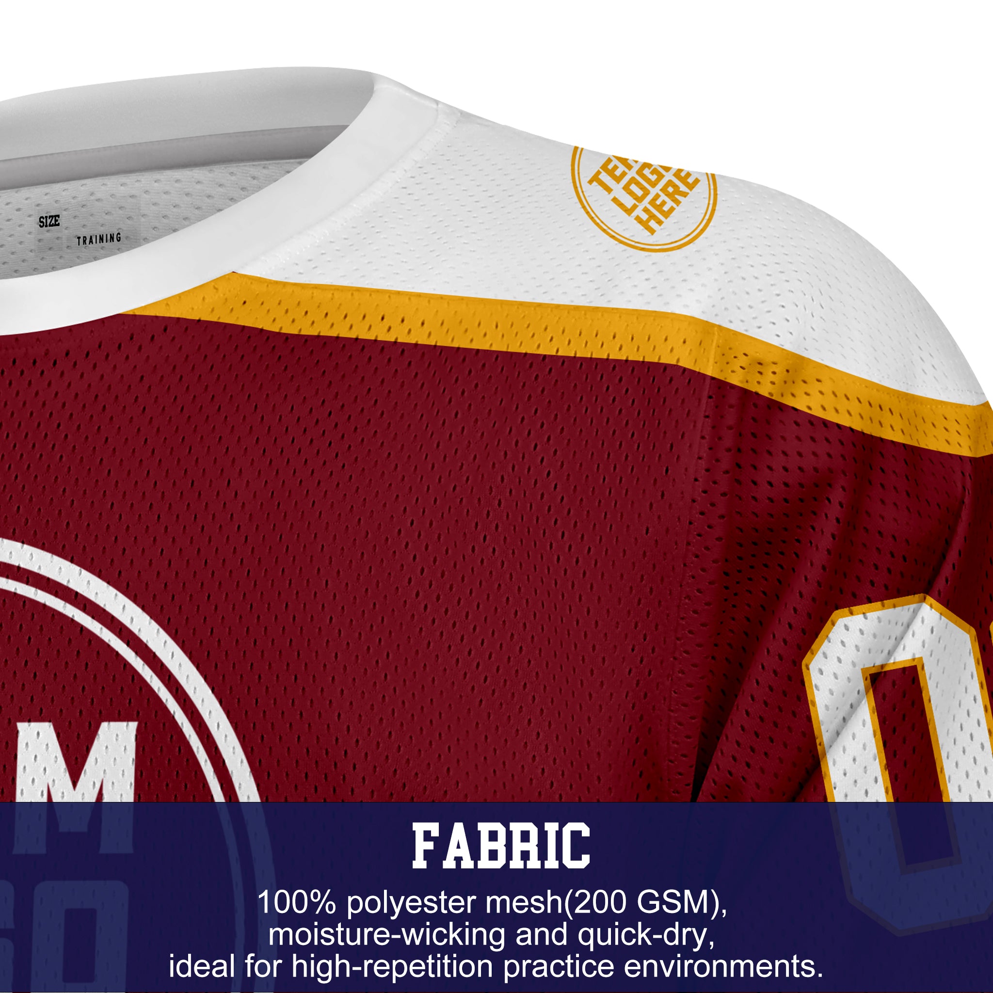 Custom Hockey Jersey Practice  PS-301 RedWhiteGold (Sample)