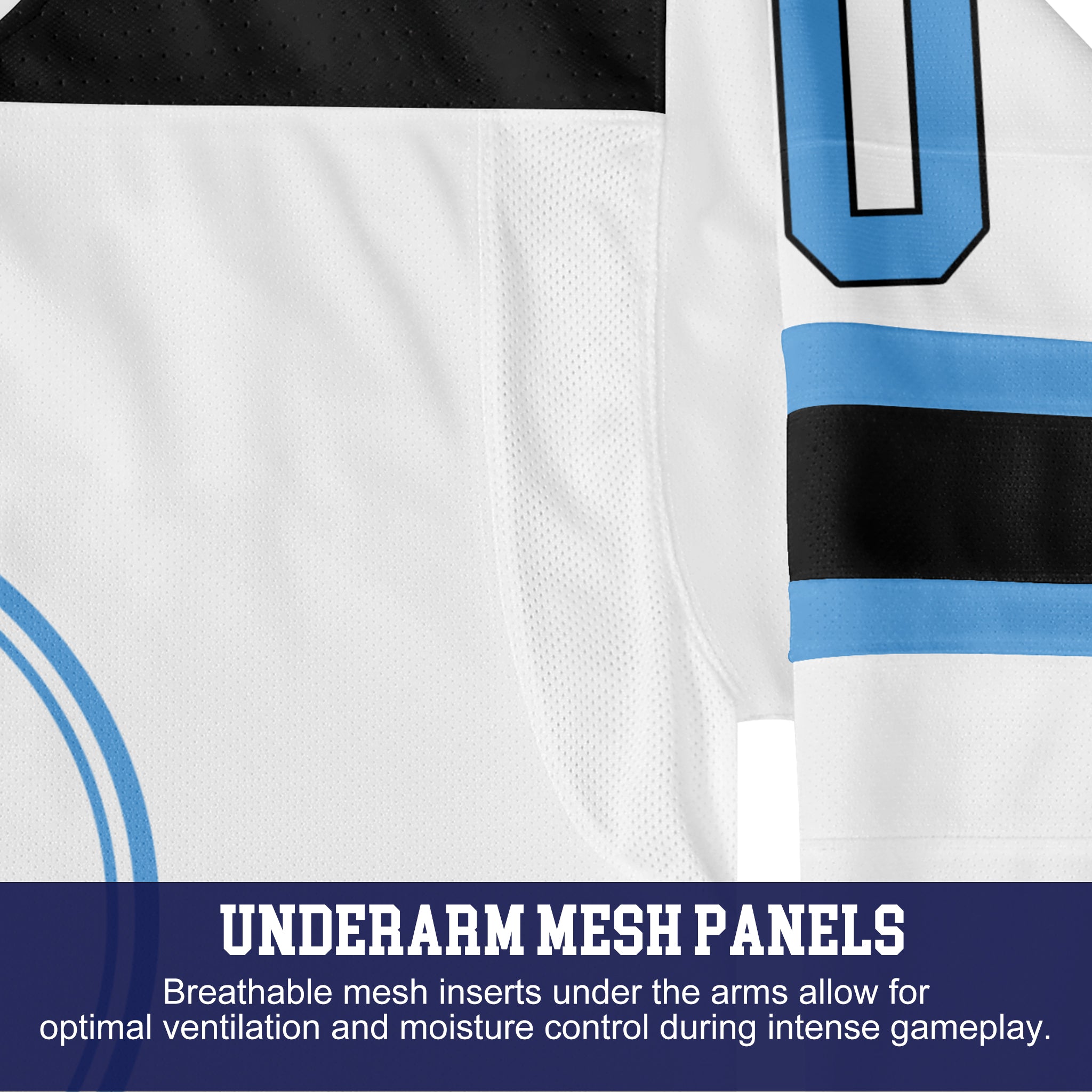 Custom Hockey Jersey Elite Pro  EP-101 WhiteBlueBlack