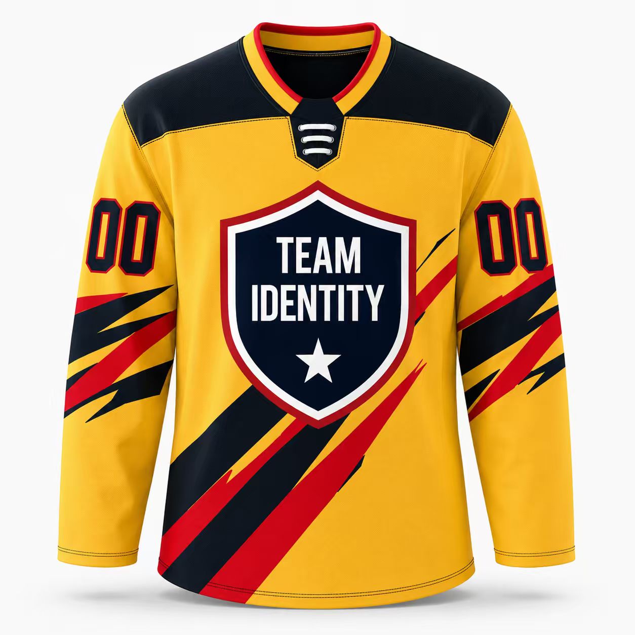 Golden Strike Shield Custom Hockey Jersey