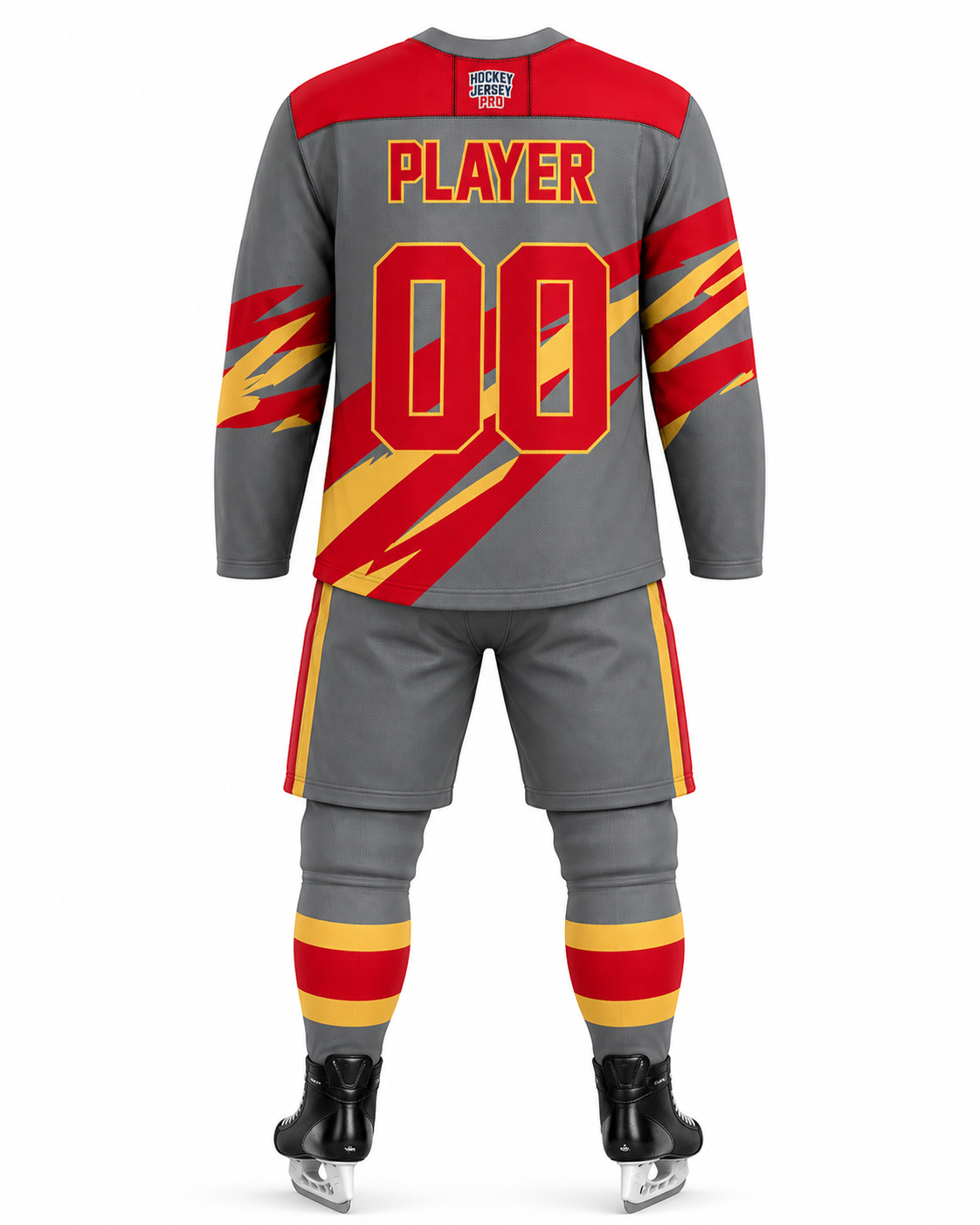 Crimson Velocity Custom Hockey Uniform Set