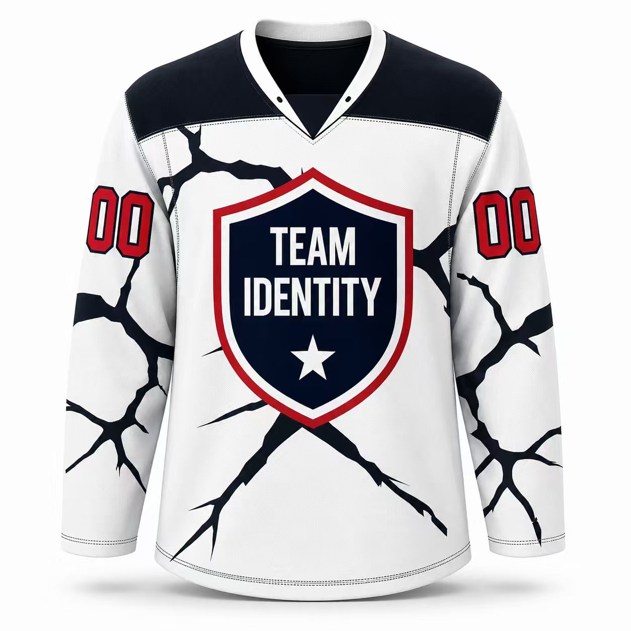 Cracked Ice Shield Custom Hockey Jersey