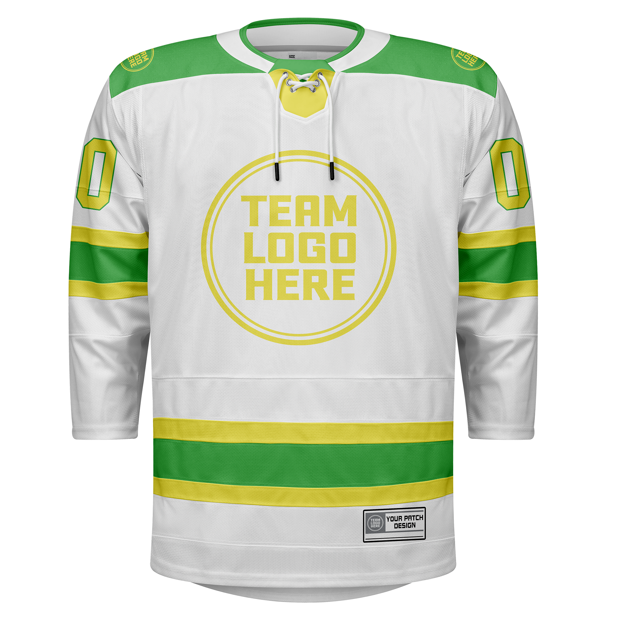 Custom Hockey Jersey Elite Pro  EP-101 WhiteYellowGreen