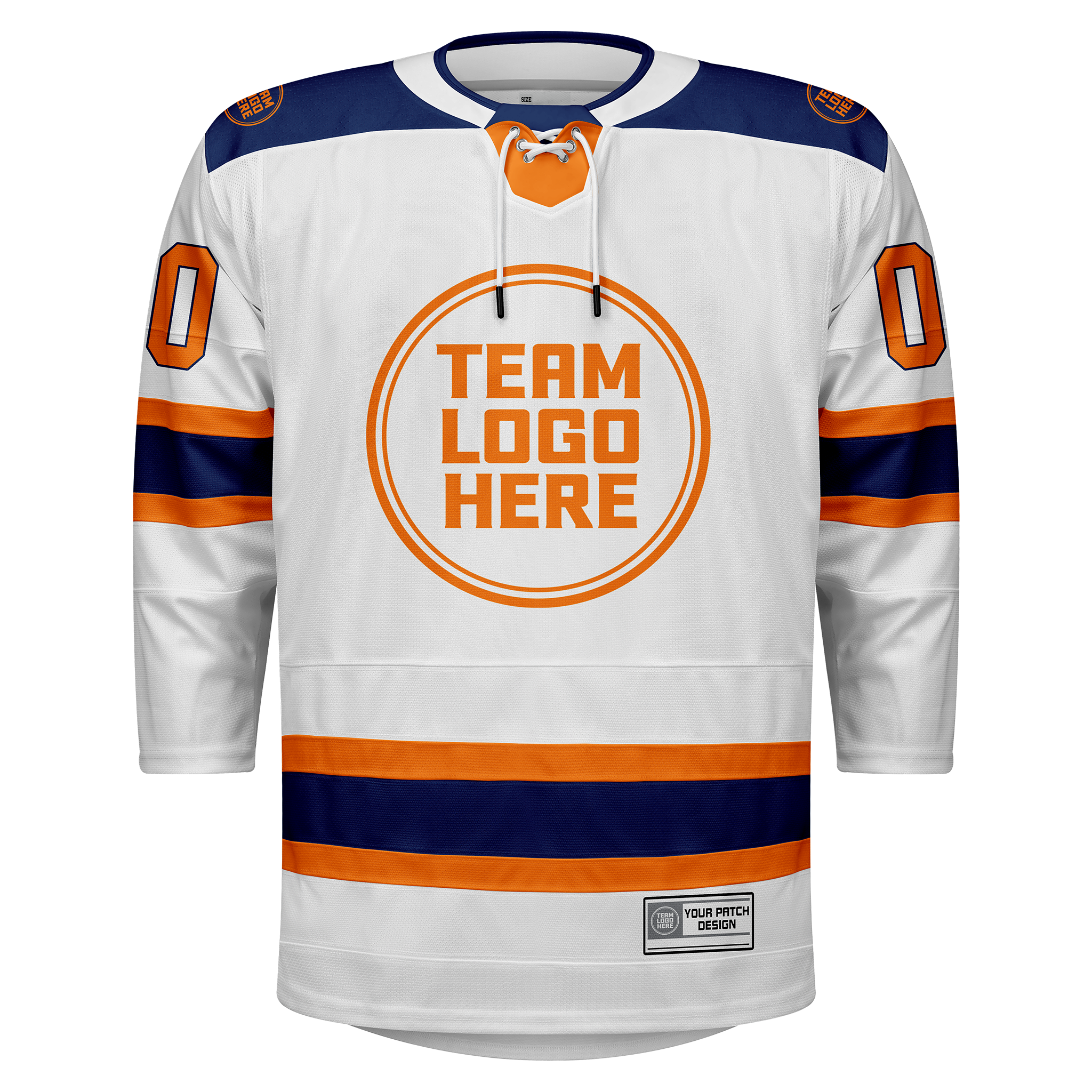 Custom Hockey Jersey Elite Pro  EP-101 WhiteOrangeNavy