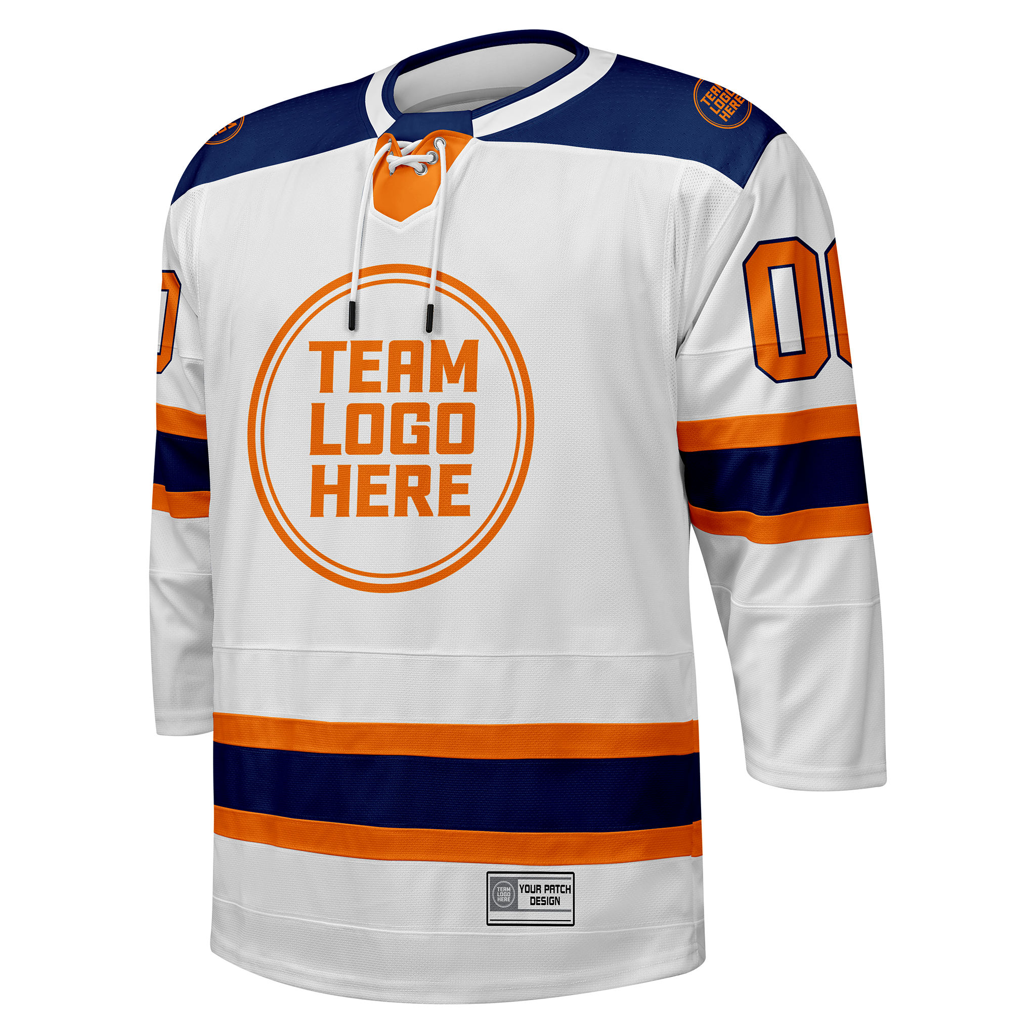 Custom Hockey Jersey Elite Pro  EP-101 WhiteOrangeNavy