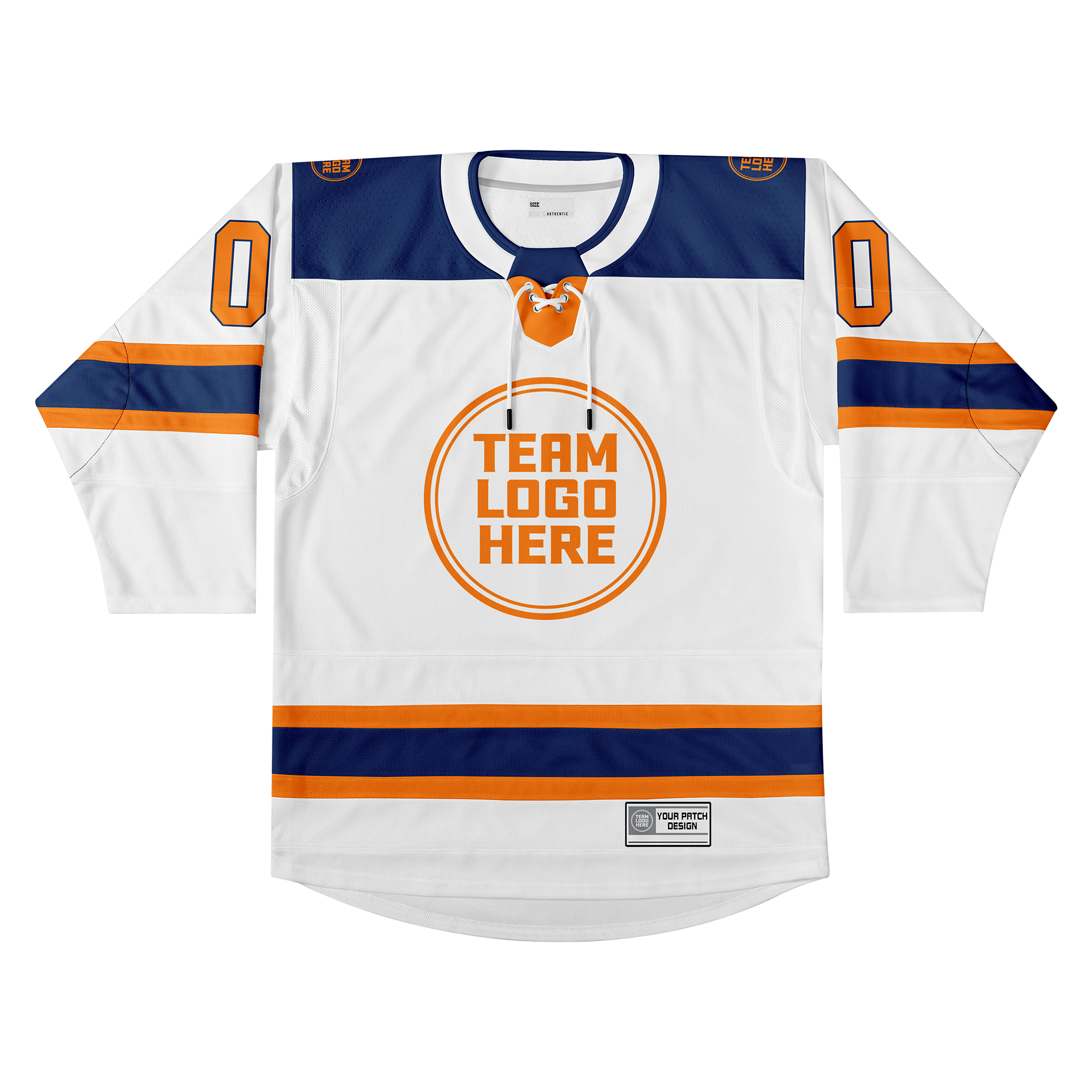 Custom Hockey Jersey Elite Pro  EP-101 WhiteOrangeNavy