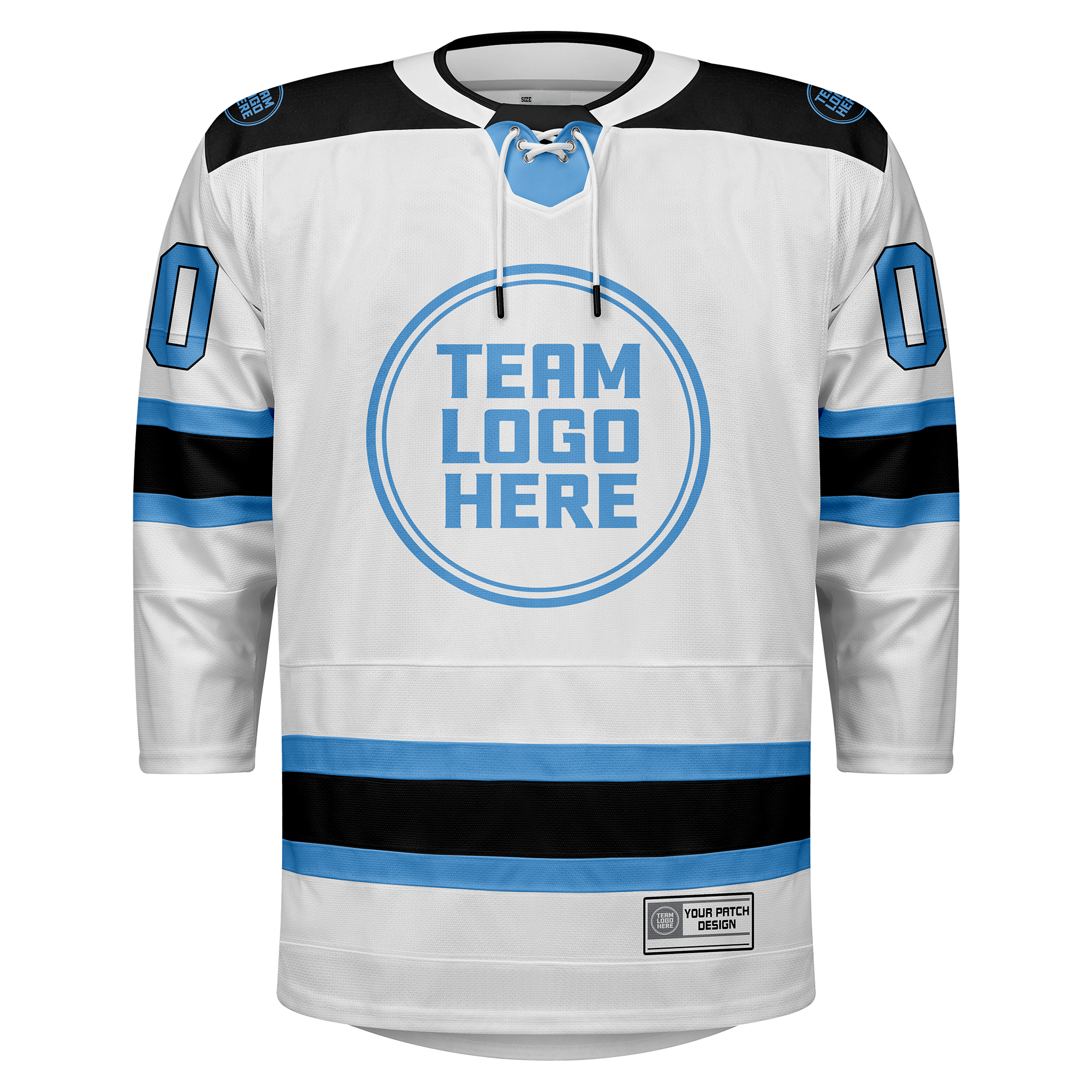 Custom Hockey Jersey Elite Pro  EP-101 WhiteBlueBlack