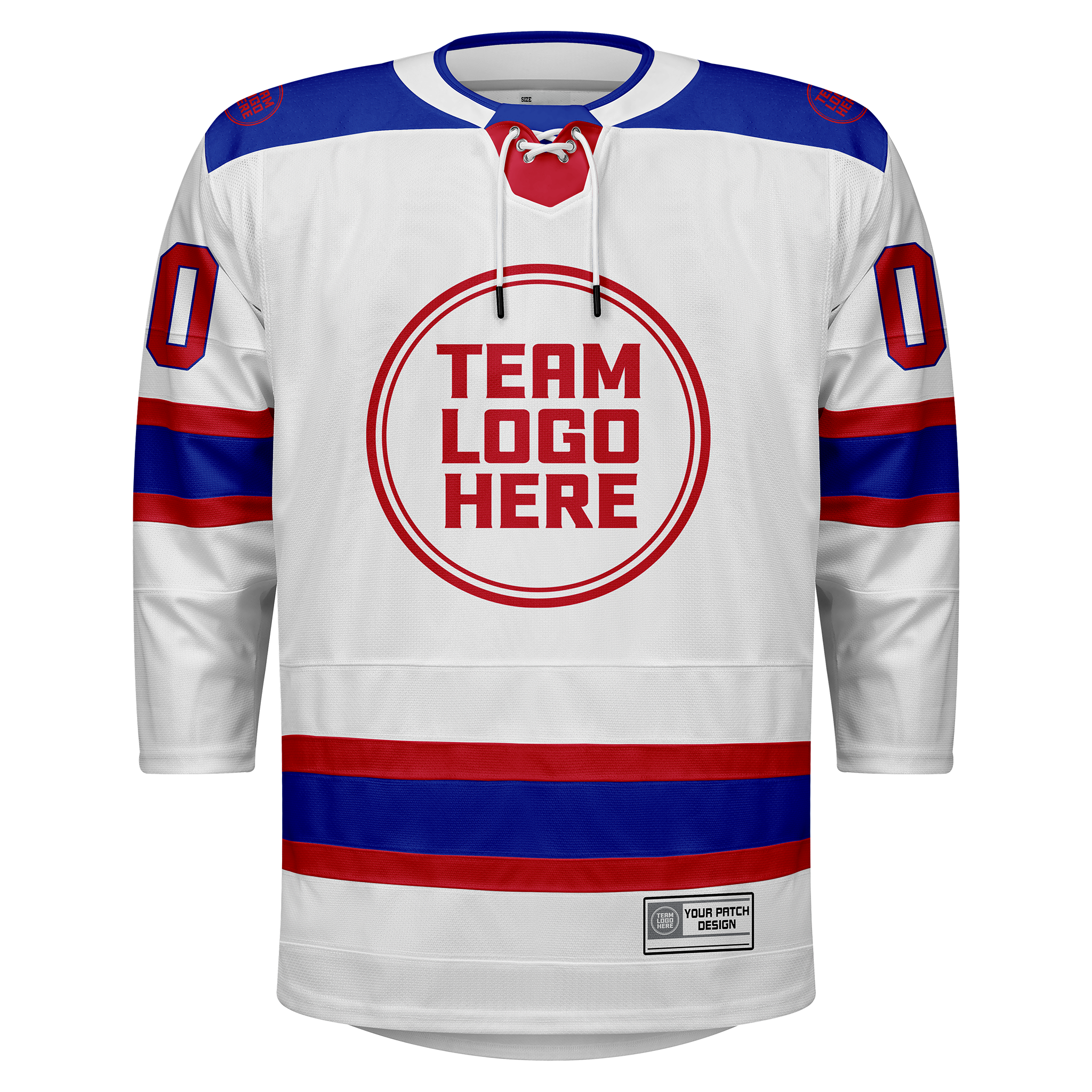 Custom Hockey Jersey Elite Pro  EP-101 WhiteRedBlue