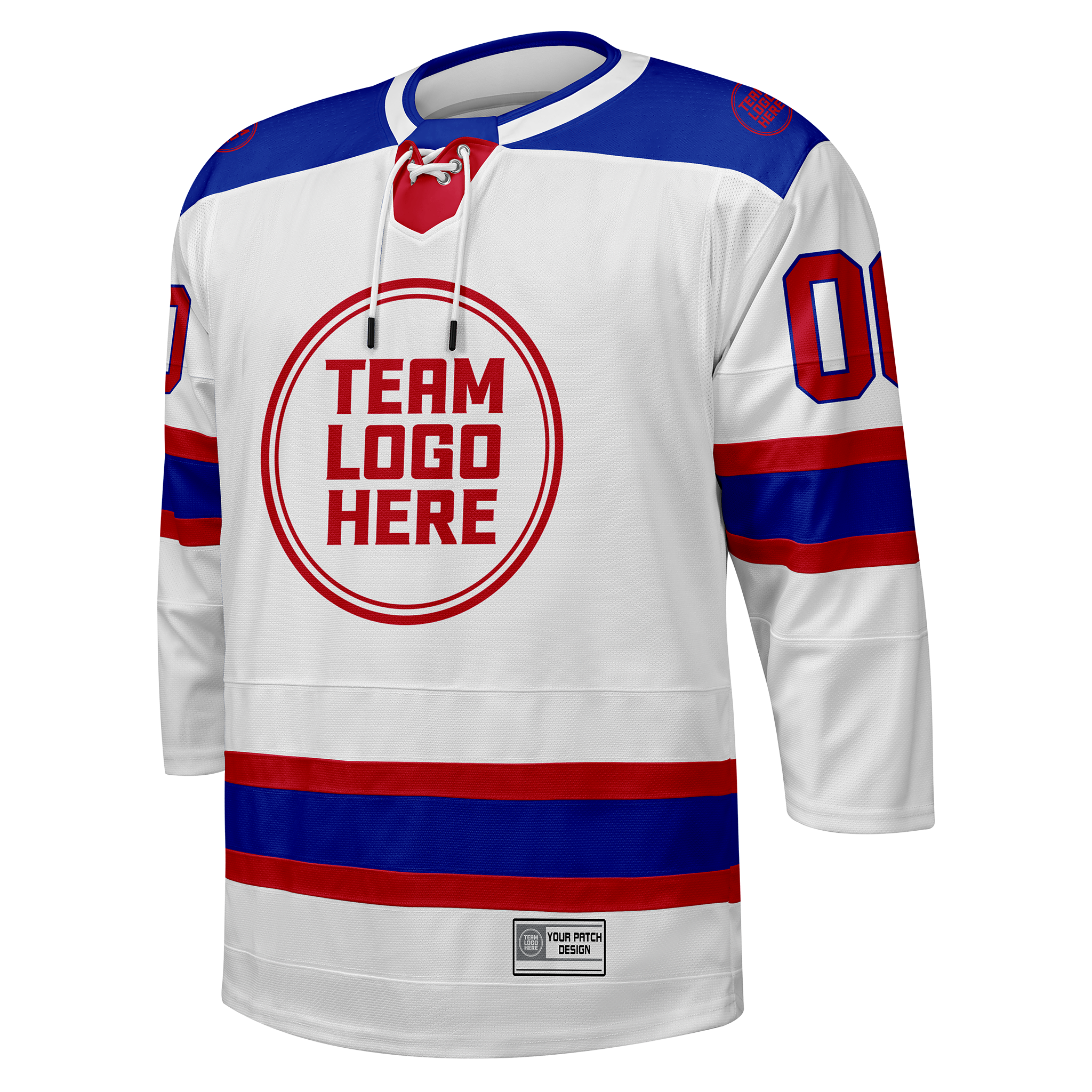 Custom Hockey Jersey Elite Pro  EP-101 WhiteRedBlue
