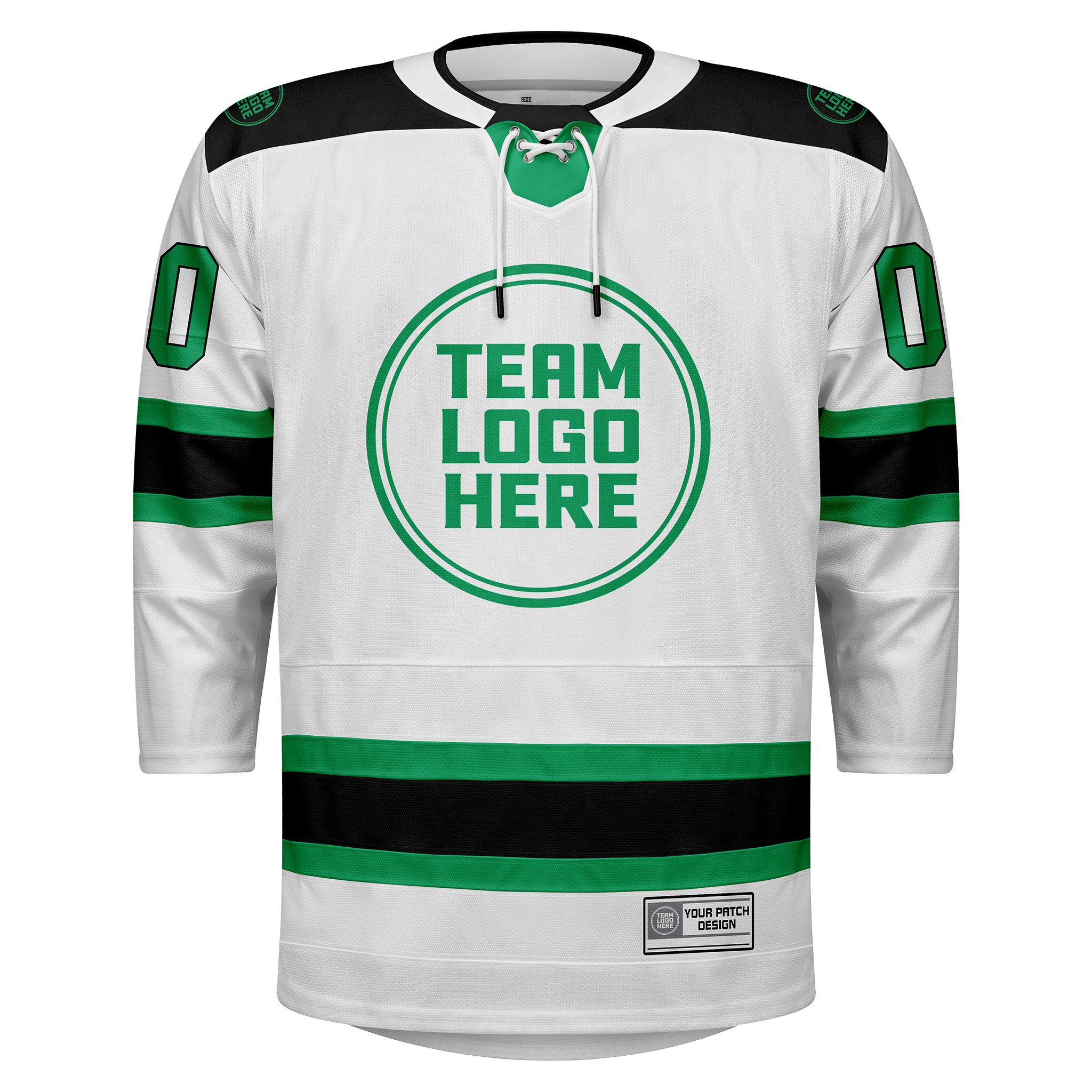 Custom Hockey Jersey Elite Pro  EP-101 WhiteGreenBlack