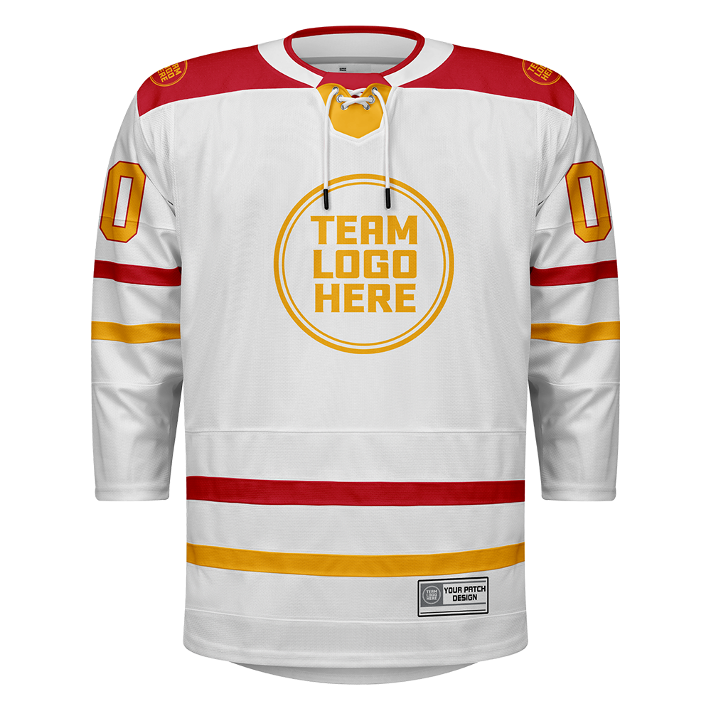 Custom Hockey Jersey Elite Pro  EP-102 WhiteRedGold