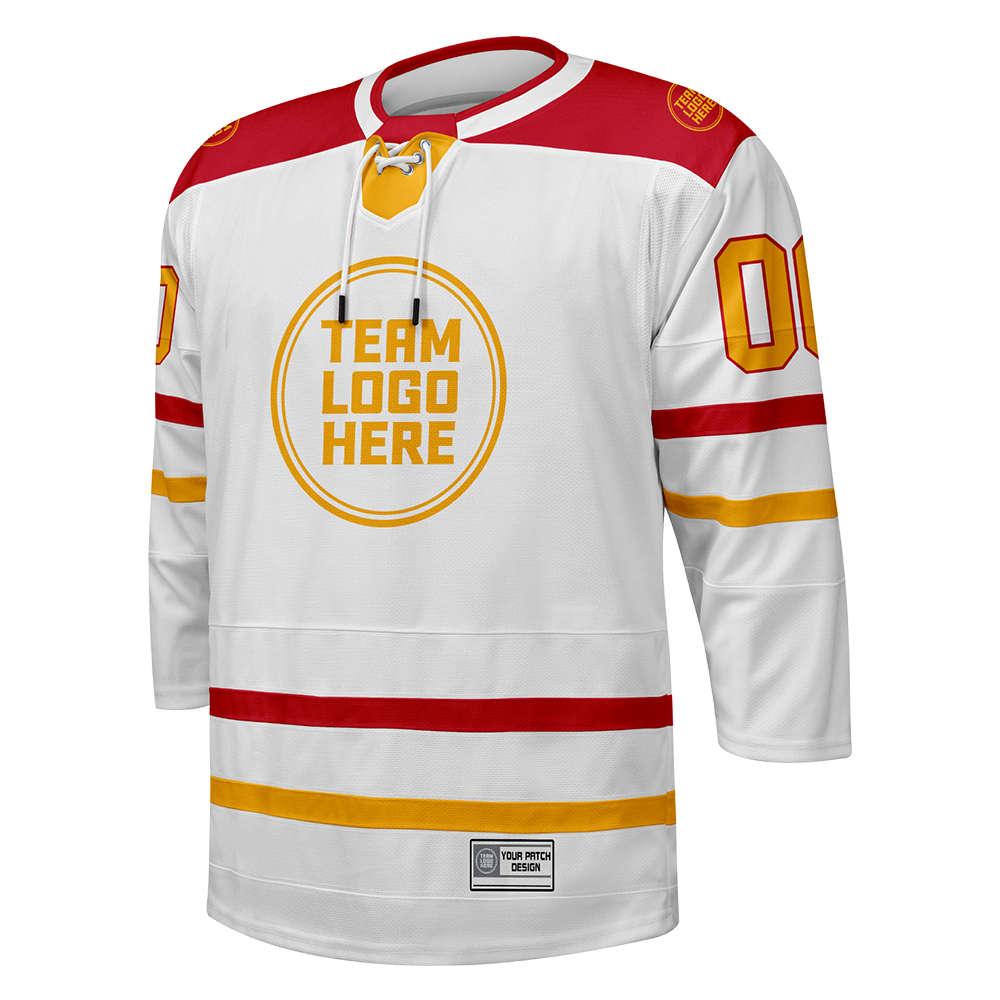 Custom Hockey Jersey Elite Pro  EP-102 WhiteRedGold