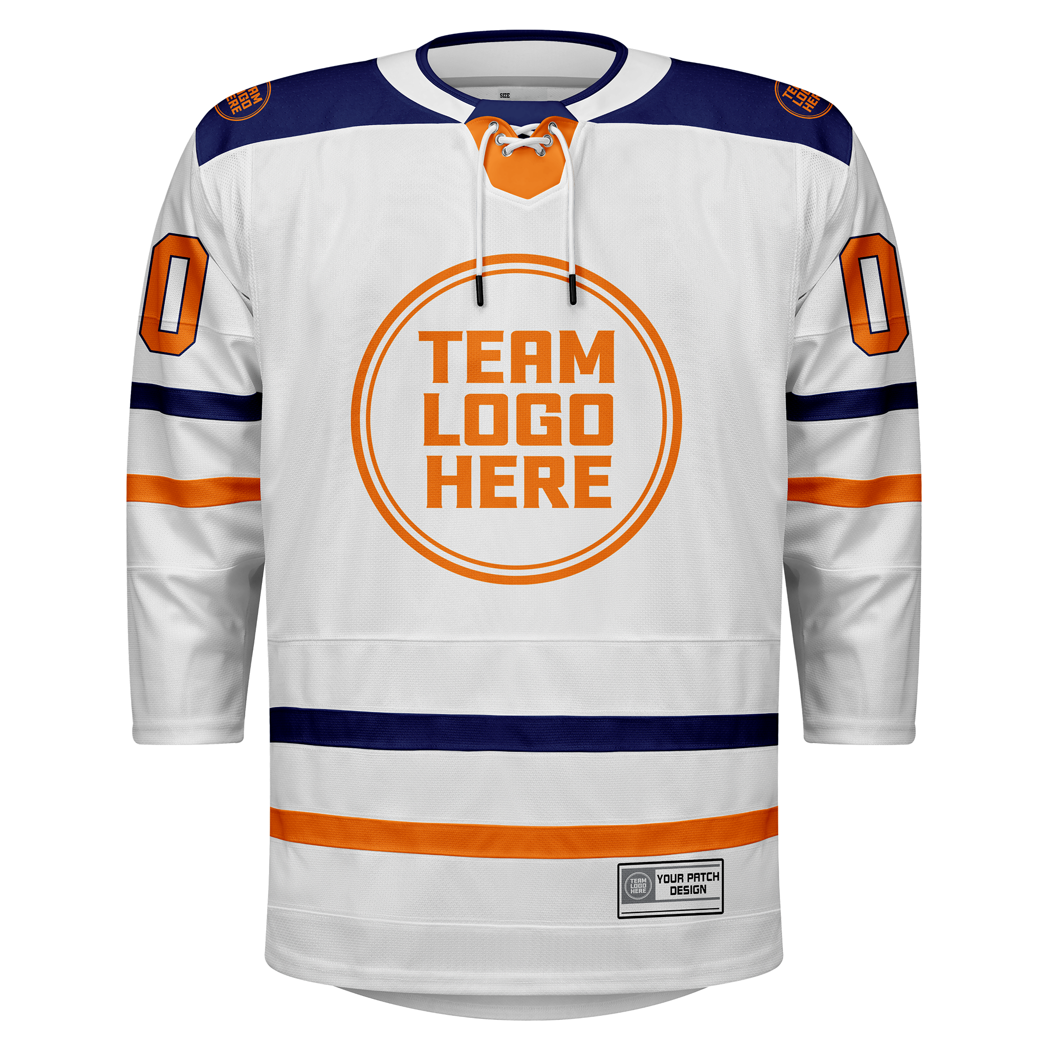 Custom Hockey Jersey Elite Pro  EP-102 WhiteNavyOrange