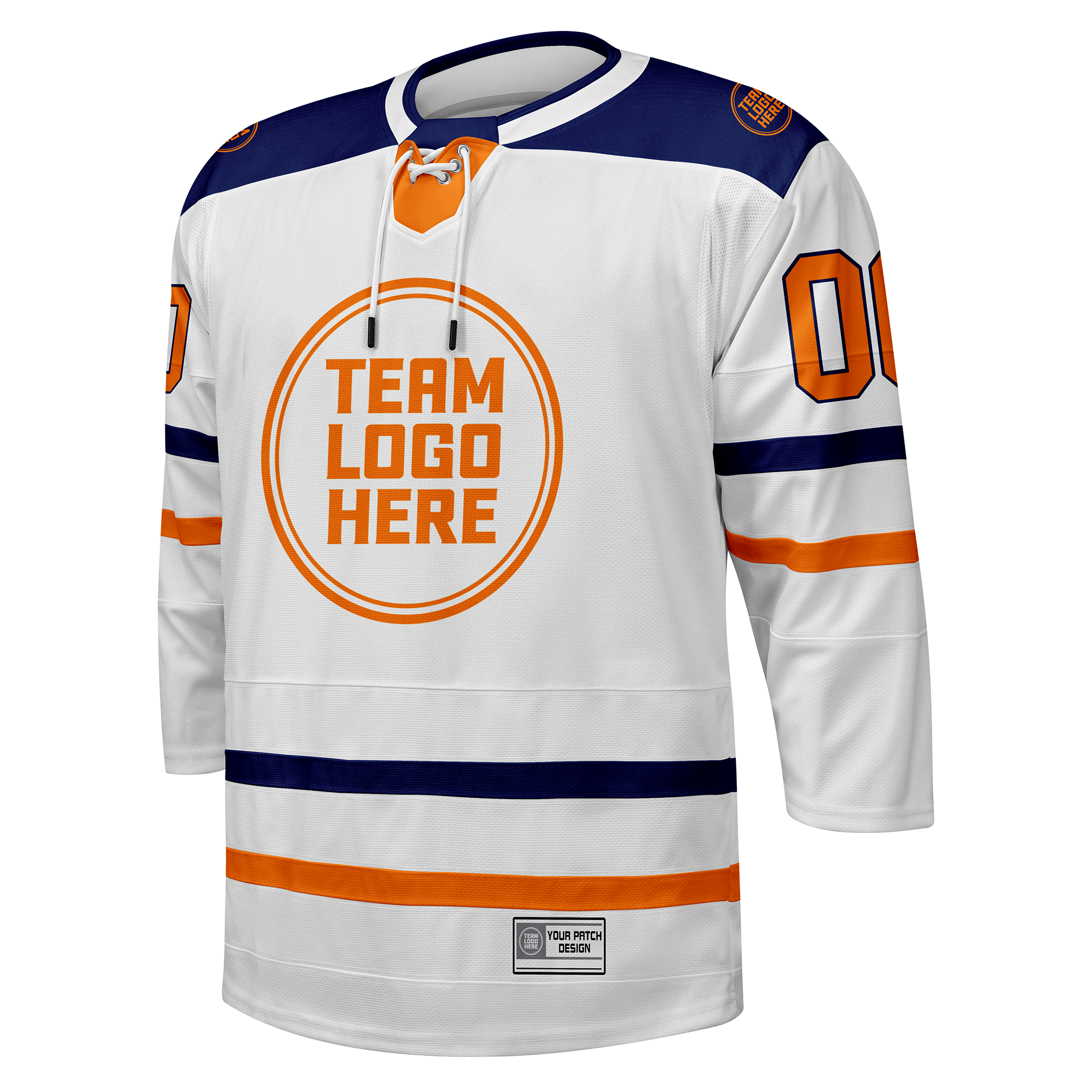Custom Hockey Jersey Elite Pro  EP-102 WhiteNavyOrange