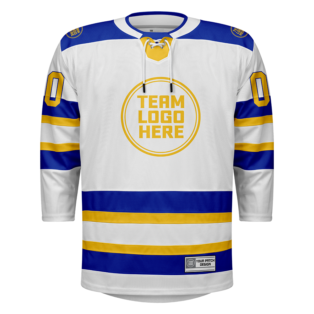 Custom Hockey Jersey Elite Pro  EP-103 WhiteRoyalGold