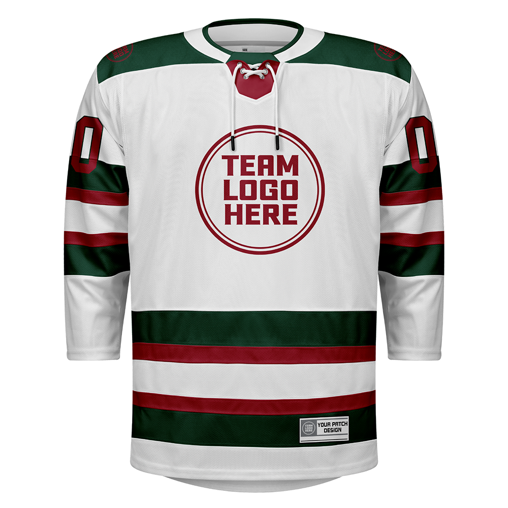 Custom Hockey Jersey Elite Pro  EP-103 WhiteGreenRed