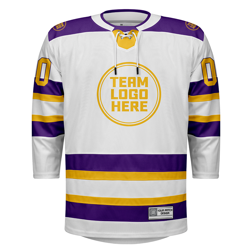 Custom Hockey Jersey Elite Pro  EP-103 WhitePurpleGold