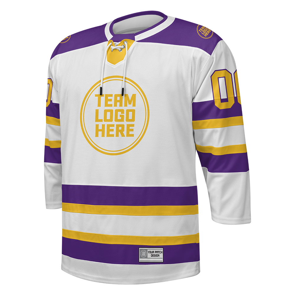 Custom Hockey Jersey Elite Pro  EP-103 WhitePurpleGold